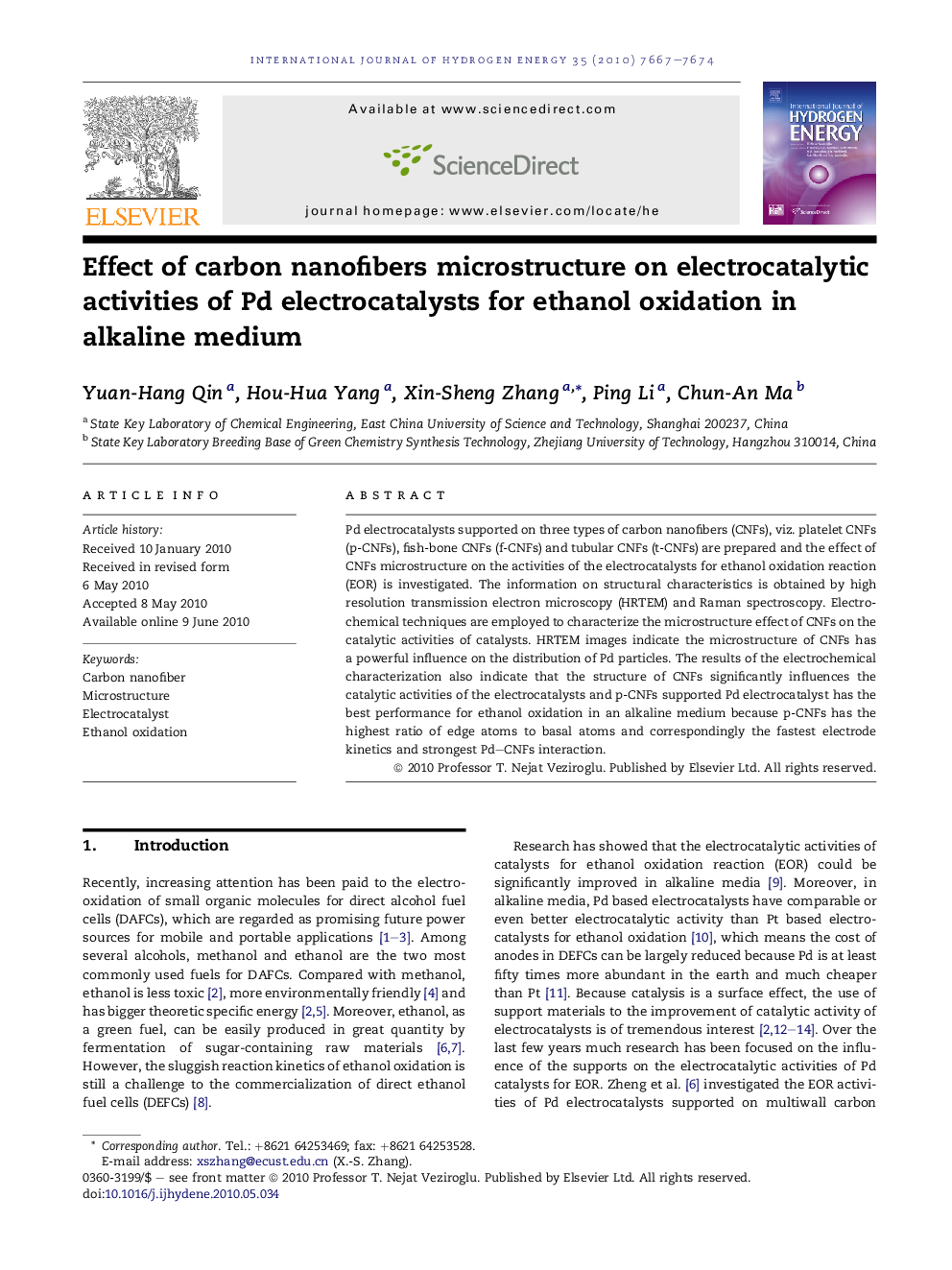 Effect of carbon nanofibers microstructure on electrocatalytic activities of Pd electrocatalysts for ethanol oxidation in alkaline medium