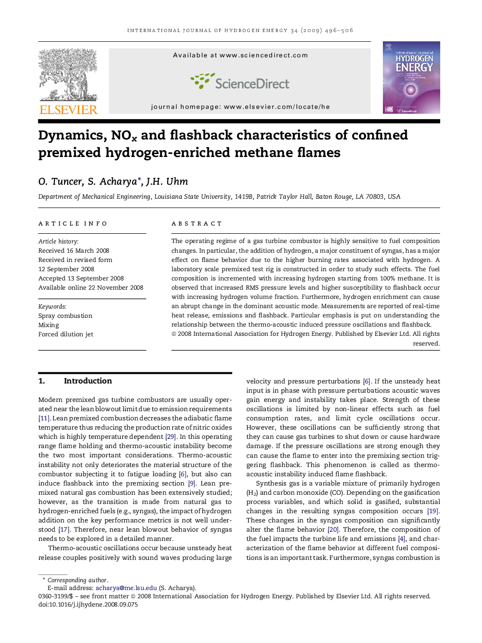 Dynamics, NOx and flashback characteristics of confined premixed hydrogen-enriched methane flames