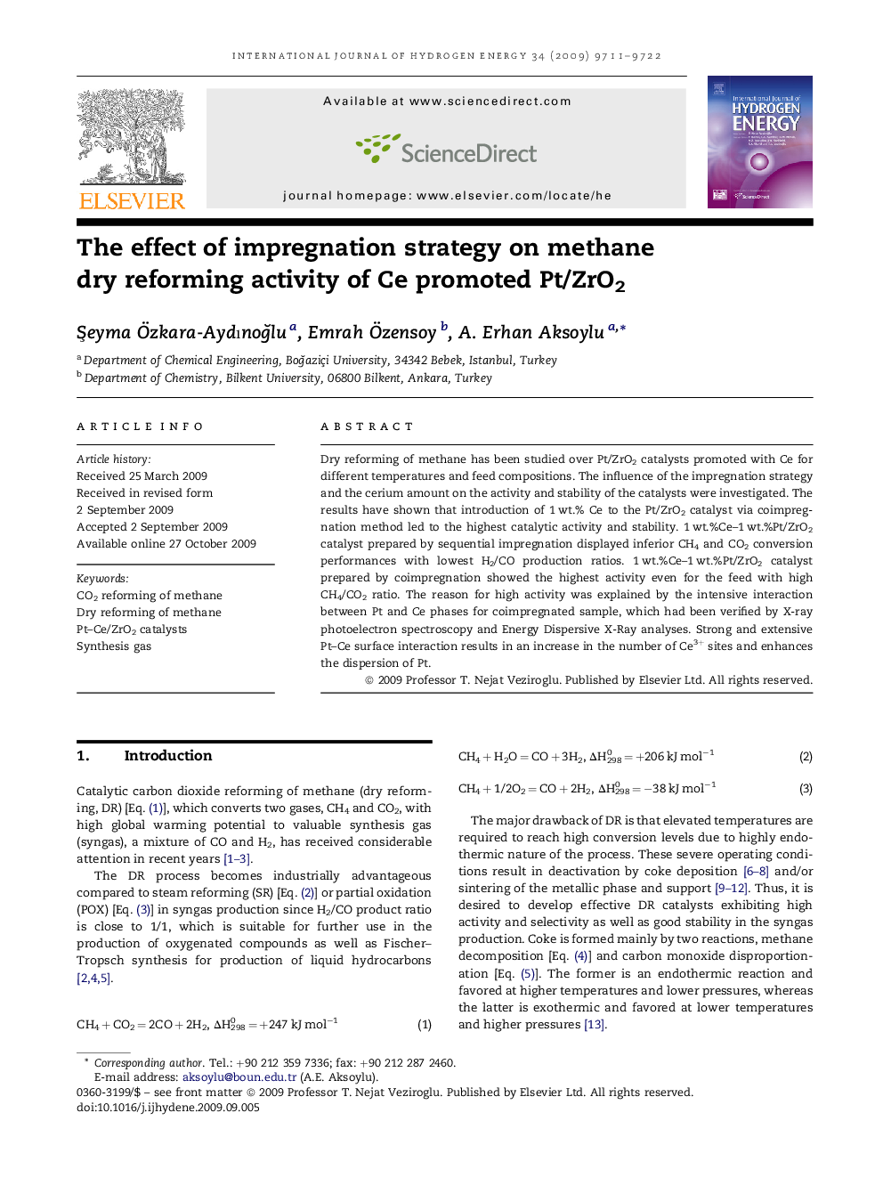 The effect of impregnation strategy on methane dry reforming activity of Ce promoted Pt/ZrO2