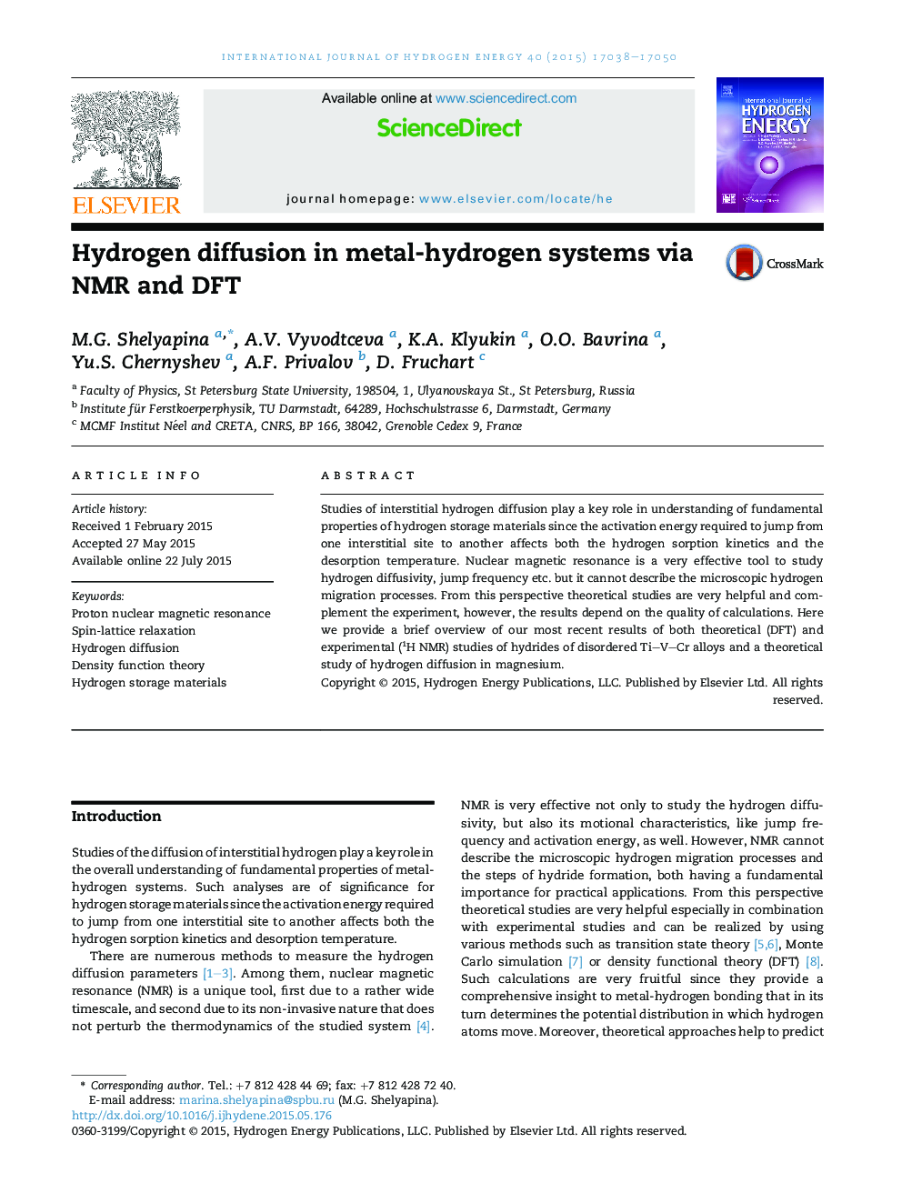 Hydrogen diffusion in metal-hydrogen systems via NMR and DFT