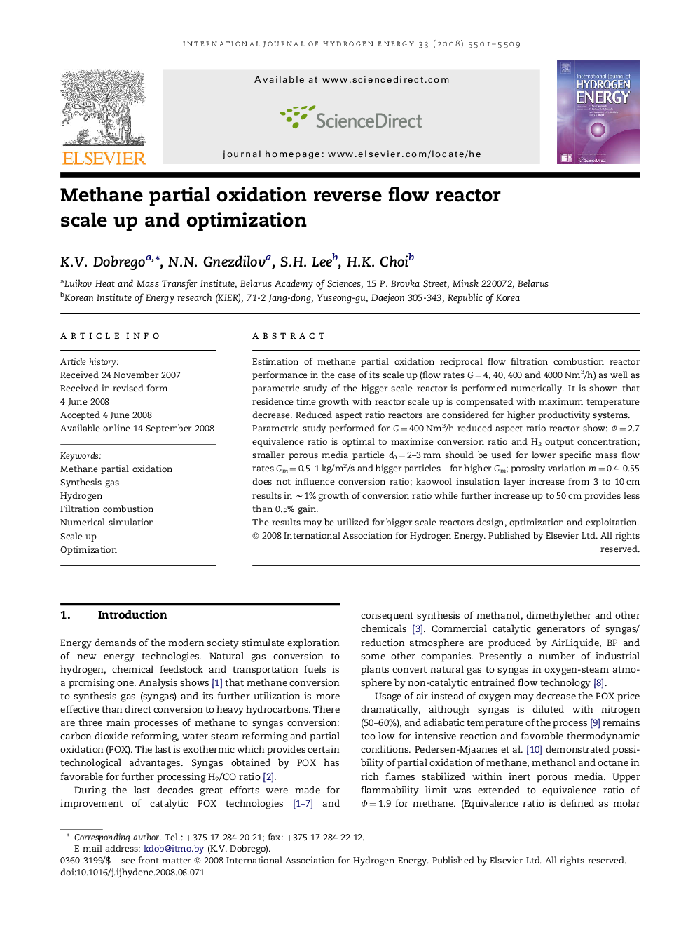 Methane partial oxidation reverse flow reactor scale up and optimization