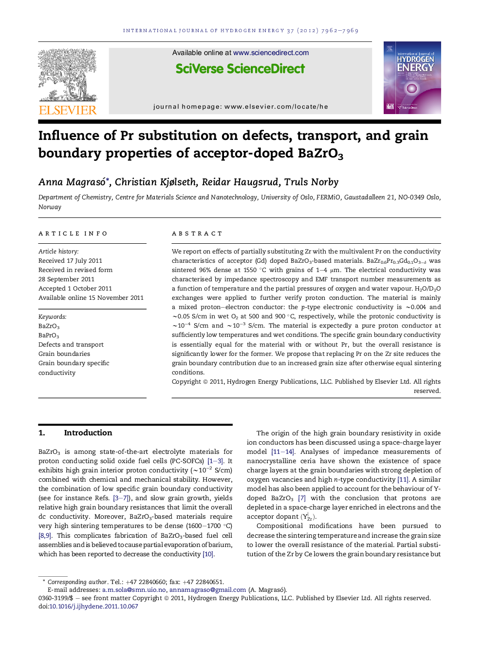 Influence of Pr substitution on defects, transport, and grain boundary properties of acceptor-doped BaZrO3