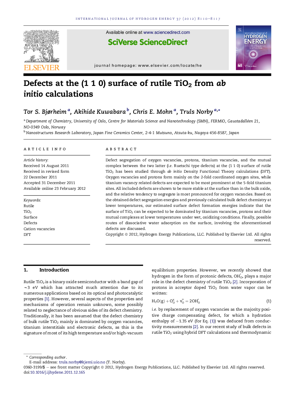 Defects at the (1 1 0) surface of rutile TiO2 from ab initio calculations