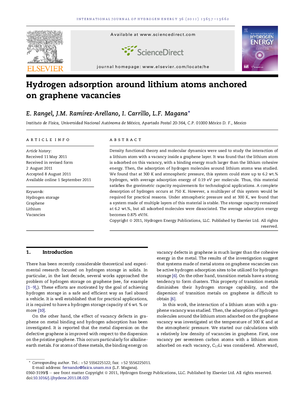 Hydrogen adsorption around lithium atoms anchored on graphene vacancies