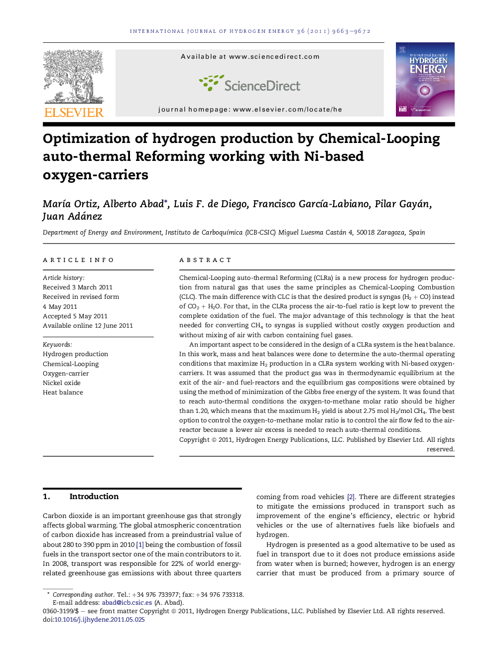 Optimization of hydrogen production by Chemical-Looping auto-thermal Reforming working with Ni-based oxygen-carriers