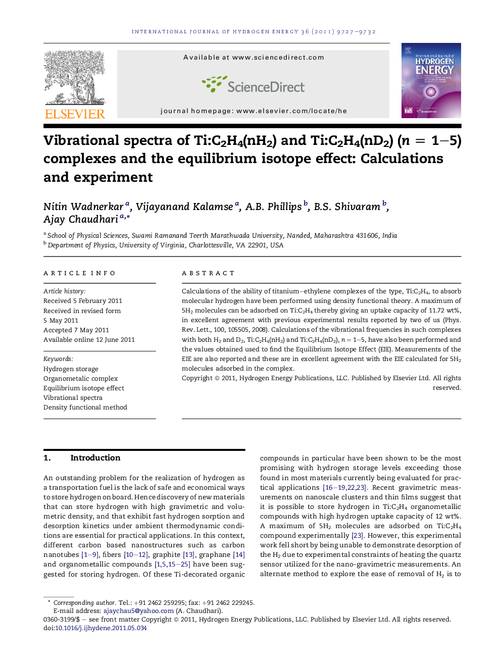 Vibrational spectra of Ti:C2H4(nH2) and Ti:C2H4(nD2) (n = 1–5) complexes and the equilibrium isotope effect: Calculations and experiment