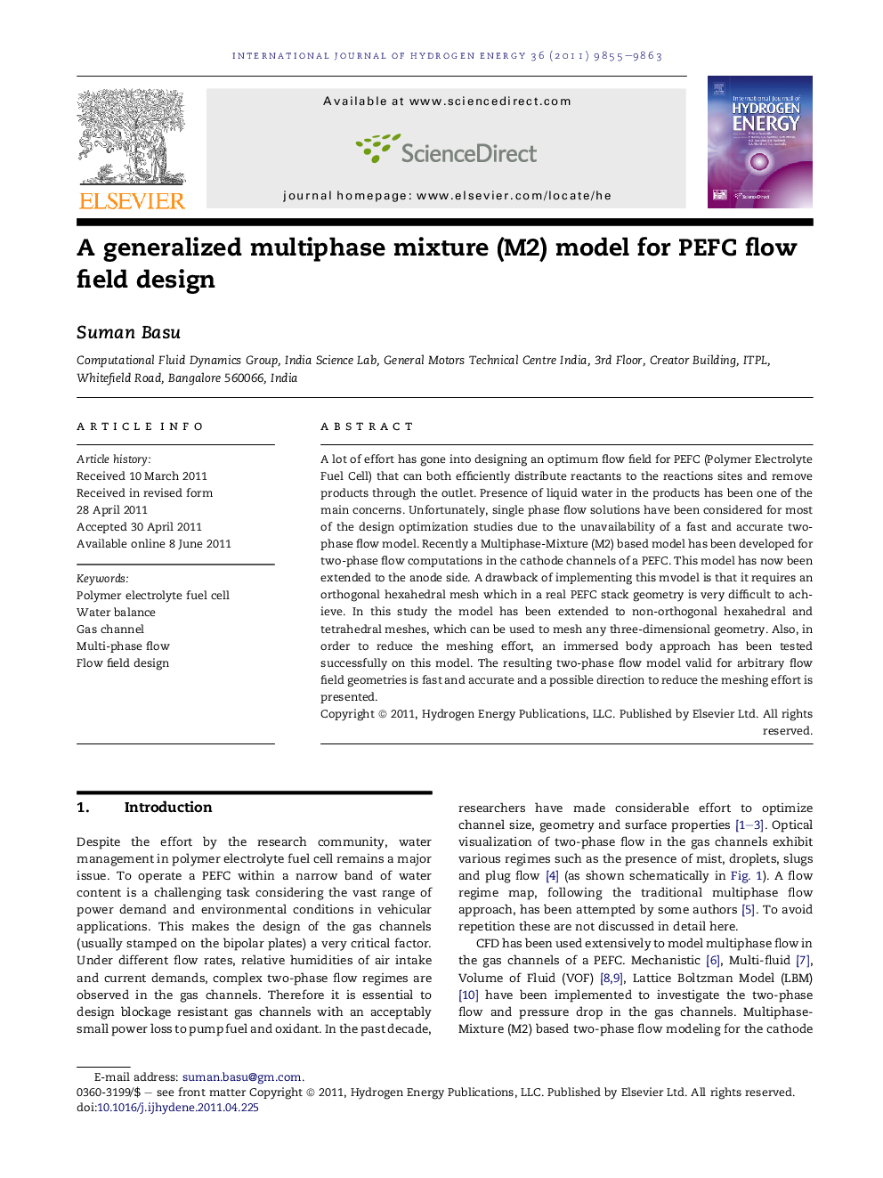 A generalized multiphase mixture (M2) model for PEFC flow field design