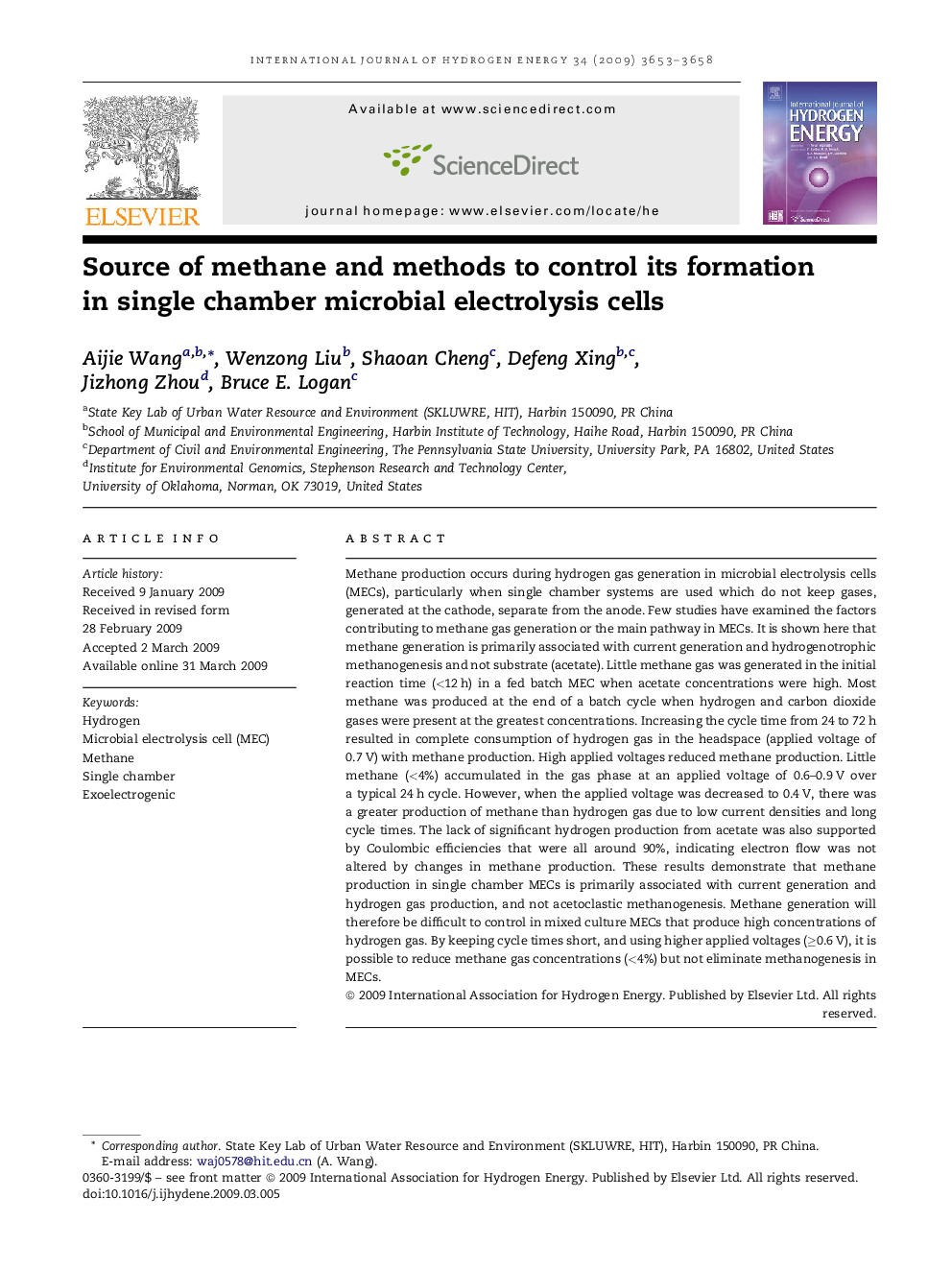 Source of methane and methods to control its formation in single chamber microbial electrolysis cells