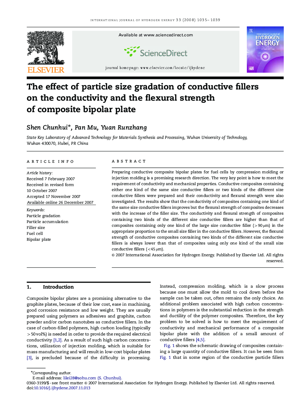 The effect of particle size gradation of conductive fillers on the conductivity and the flexural strength of composite bipolar plate