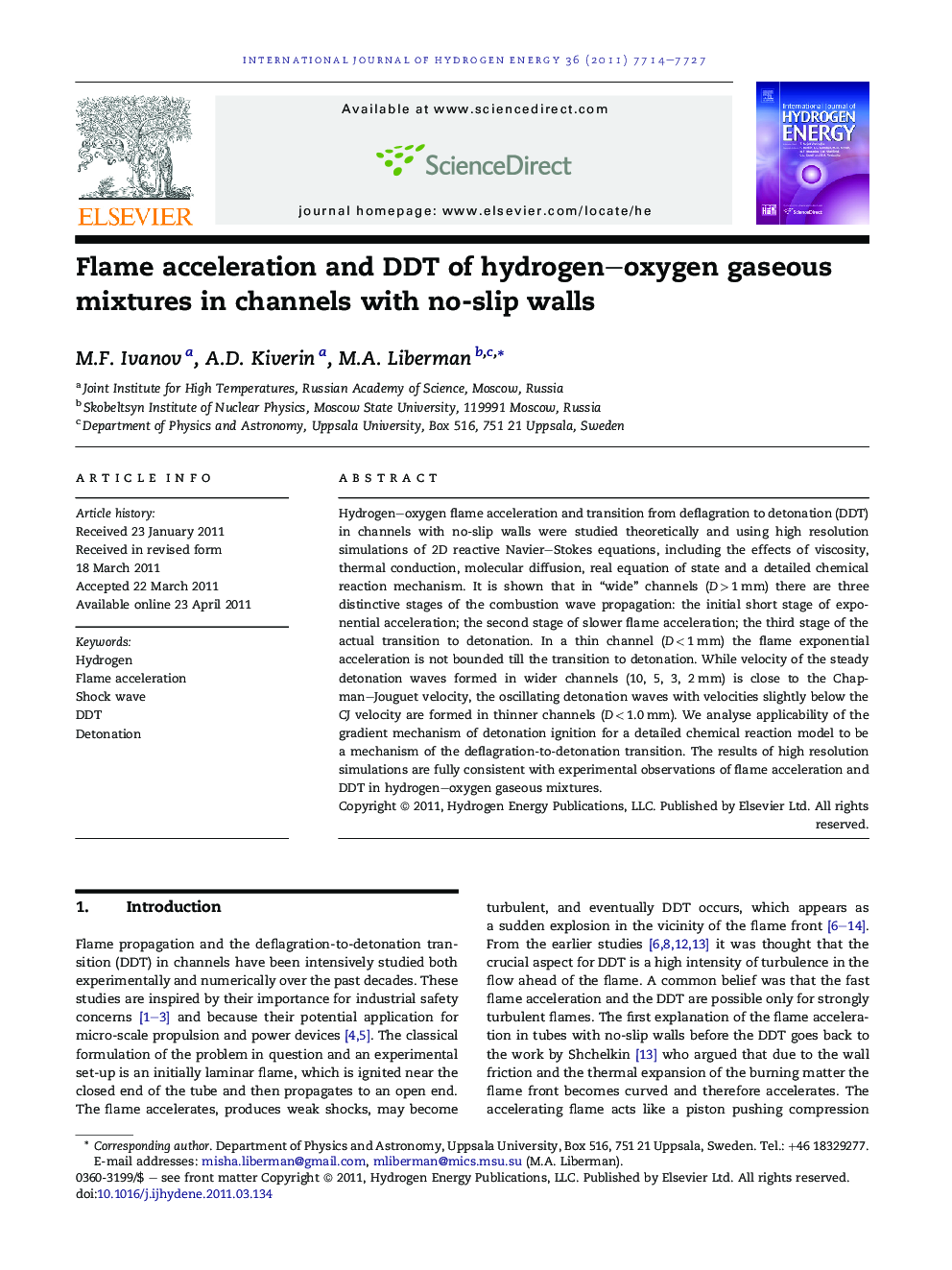 Flame acceleration and DDT of hydrogen–oxygen gaseous mixtures in channels with no-slip walls