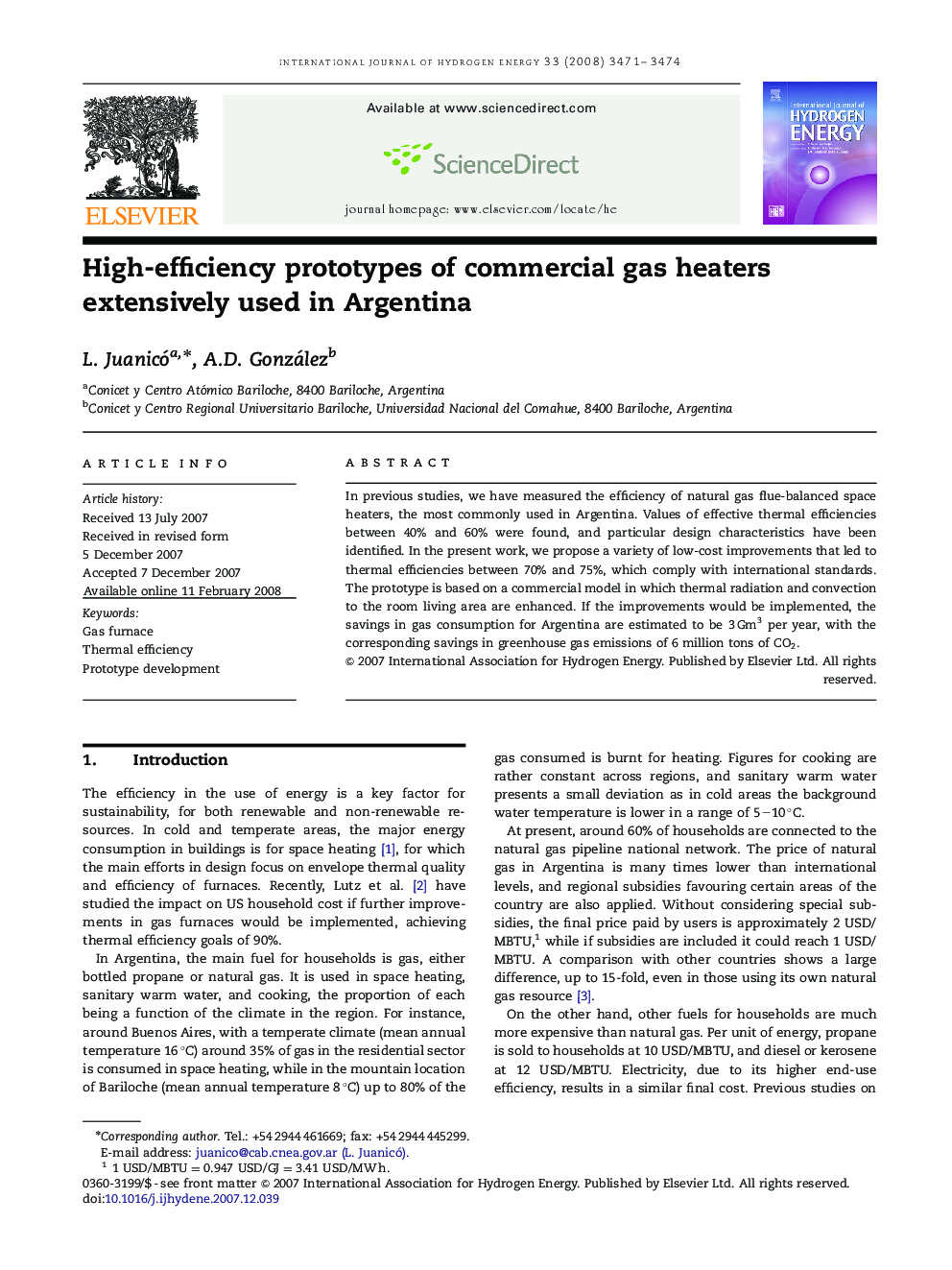 High-efficiency prototypes of commercial gas heaters extensively used in Argentina