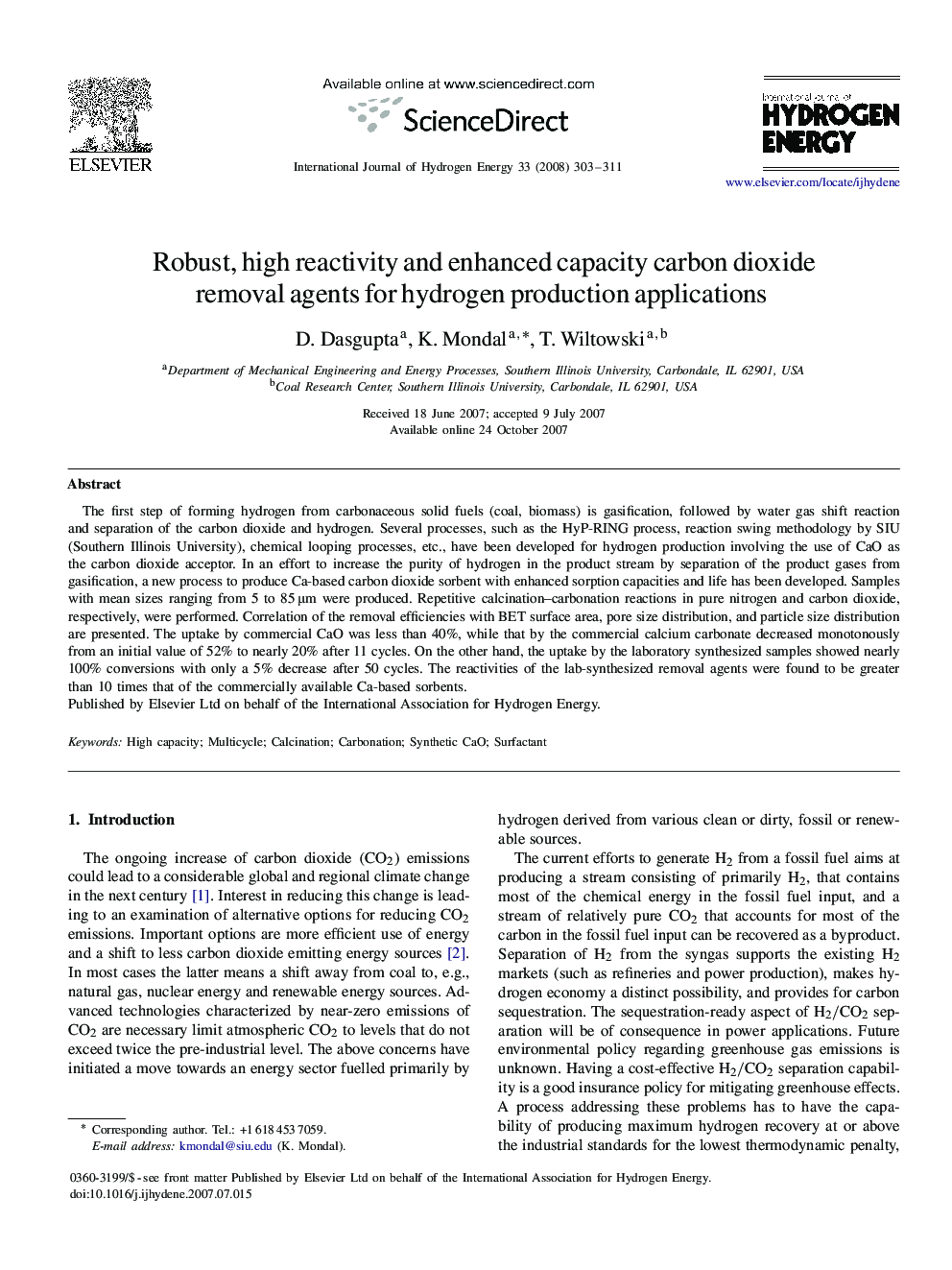 Robust, high reactivity and enhanced capacity carbon dioxide removal agents for hydrogen production applications