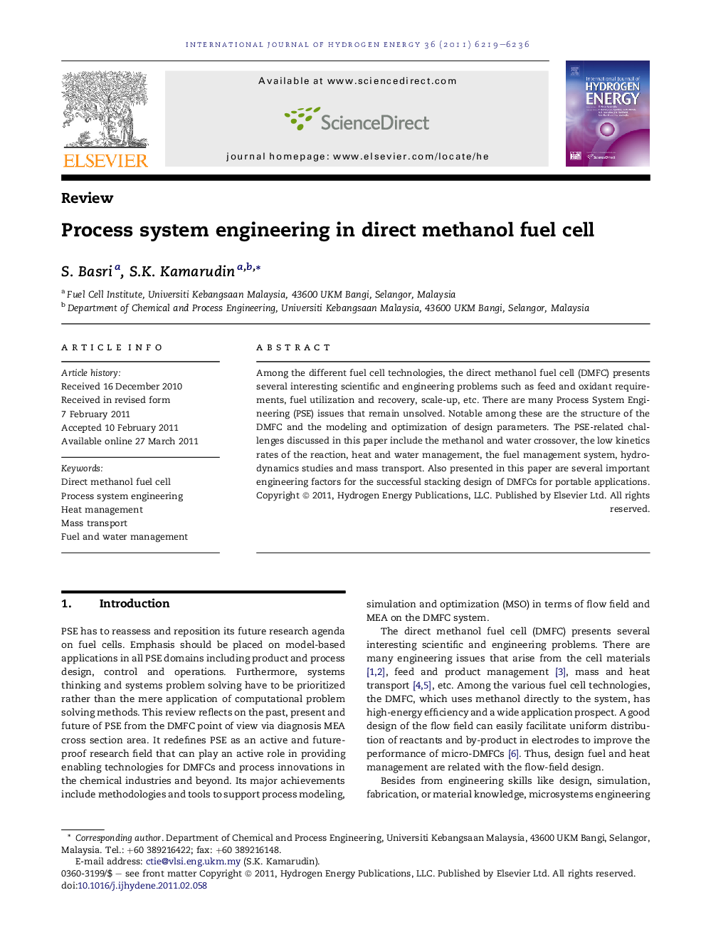 Process system engineering in direct methanol fuel cell