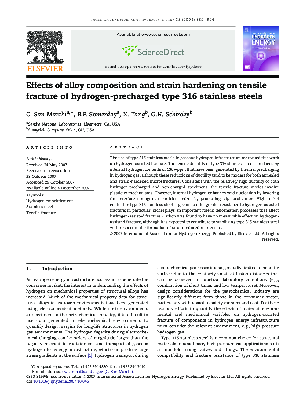 Effects of alloy composition and strain hardening on tensile fracture of hydrogen-precharged type 316 stainless steels