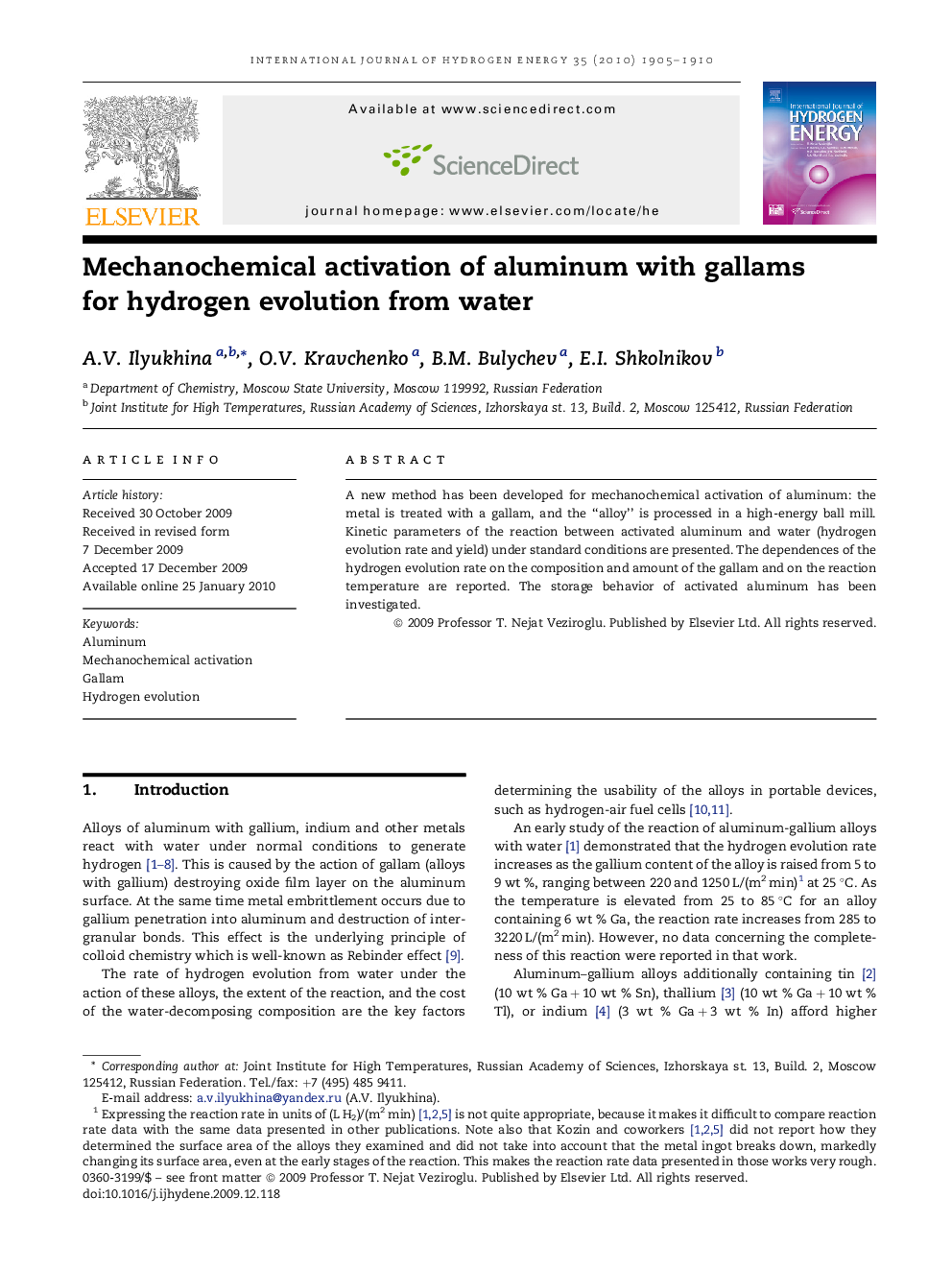 Mechanochemical activation of aluminum with gallams for hydrogen evolution from water