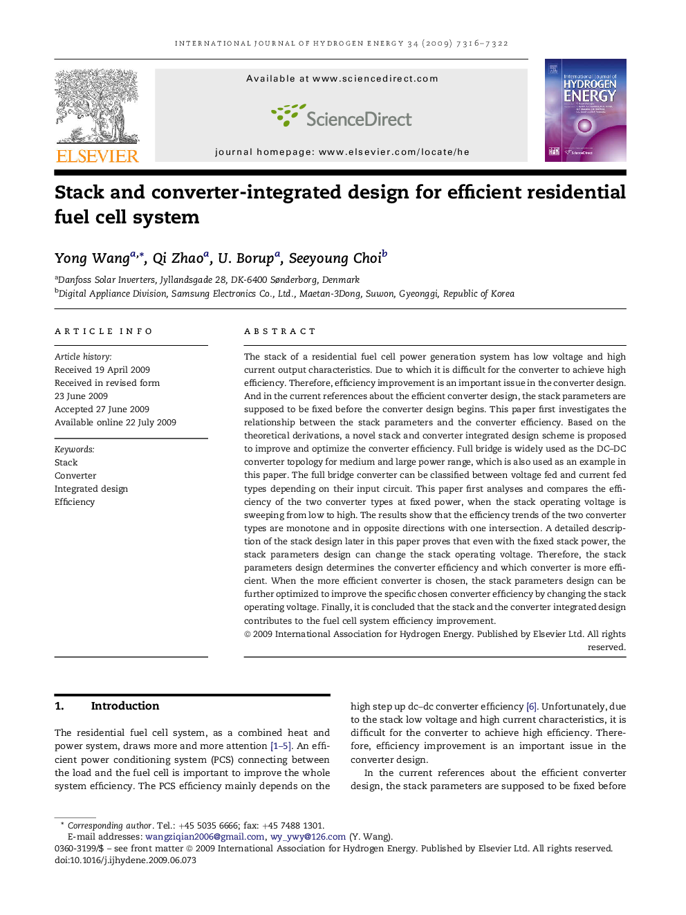 Stack and converter-integrated design for efficient residential fuel cell system