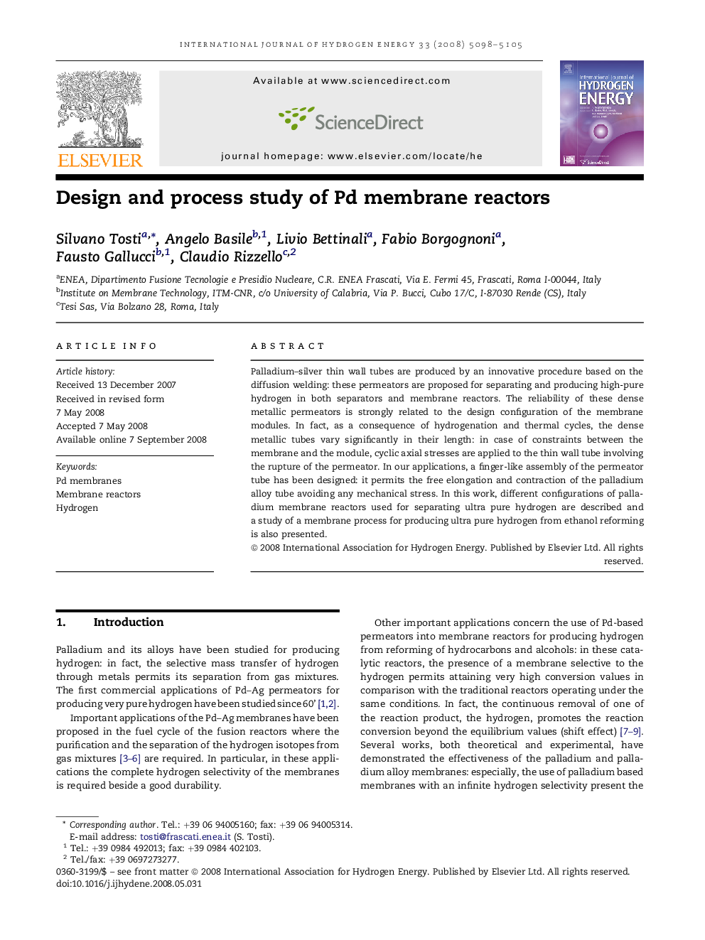 Design and process study of Pd membrane reactors