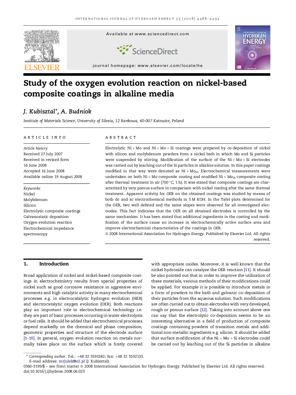 Study of the oxygen evolution reaction on nickel-based composite coatings in alkaline media