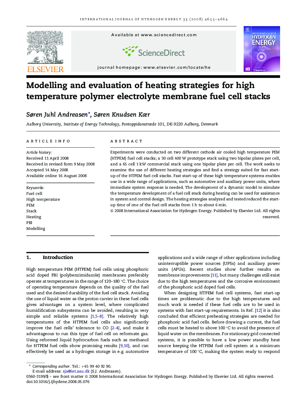 Modelling and evaluation of heating strategies for high temperature polymer electrolyte membrane fuel cell stacks