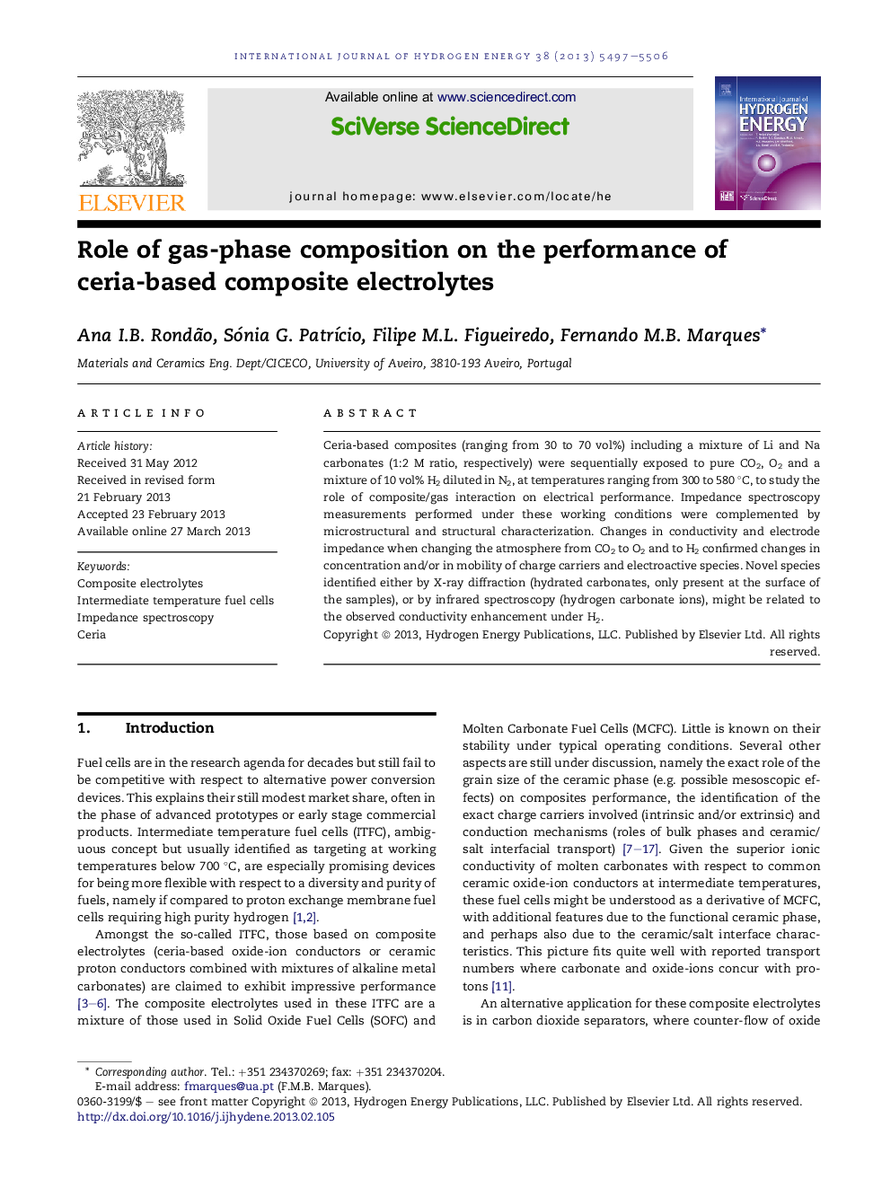 Role of gas-phase composition on the performance of ceria-based composite electrolytes