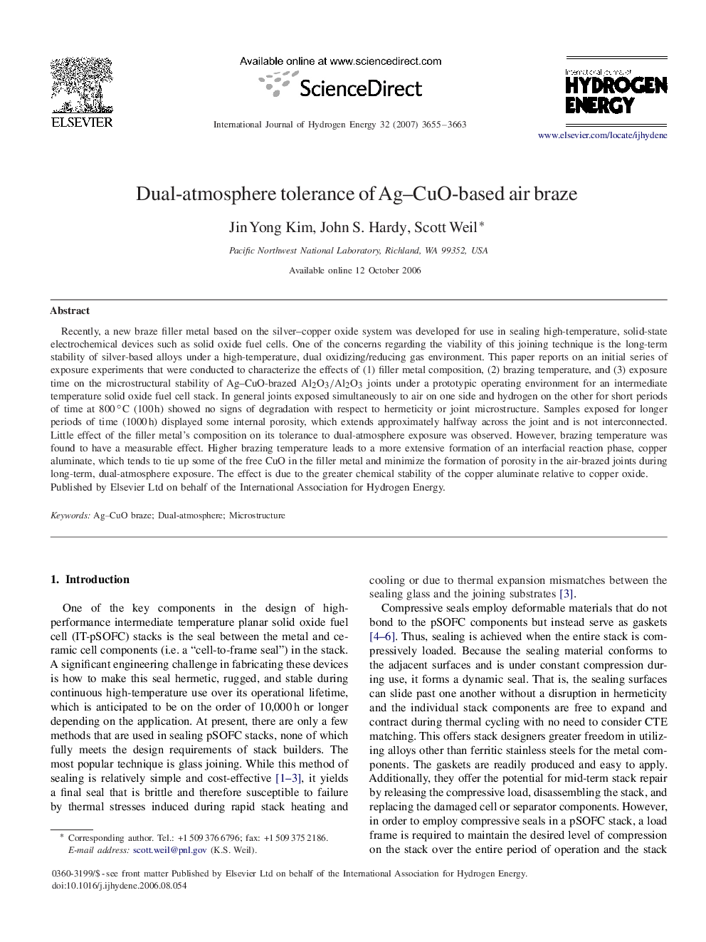 Dual-atmosphere tolerance of Ag–CuO-based air braze