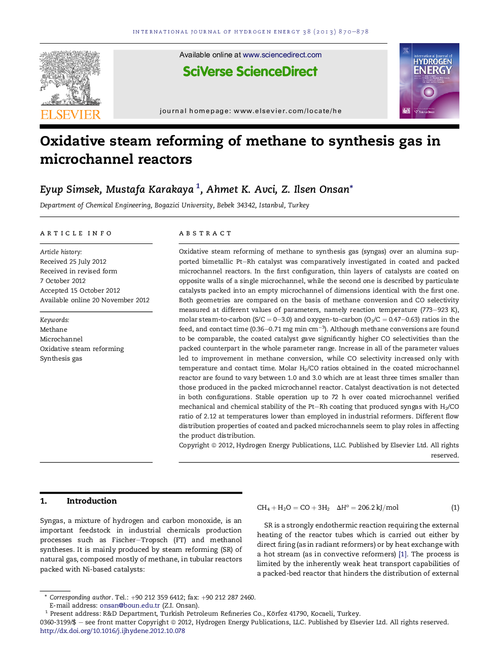 Oxidative steam reforming of methane to synthesis gas in microchannel reactors