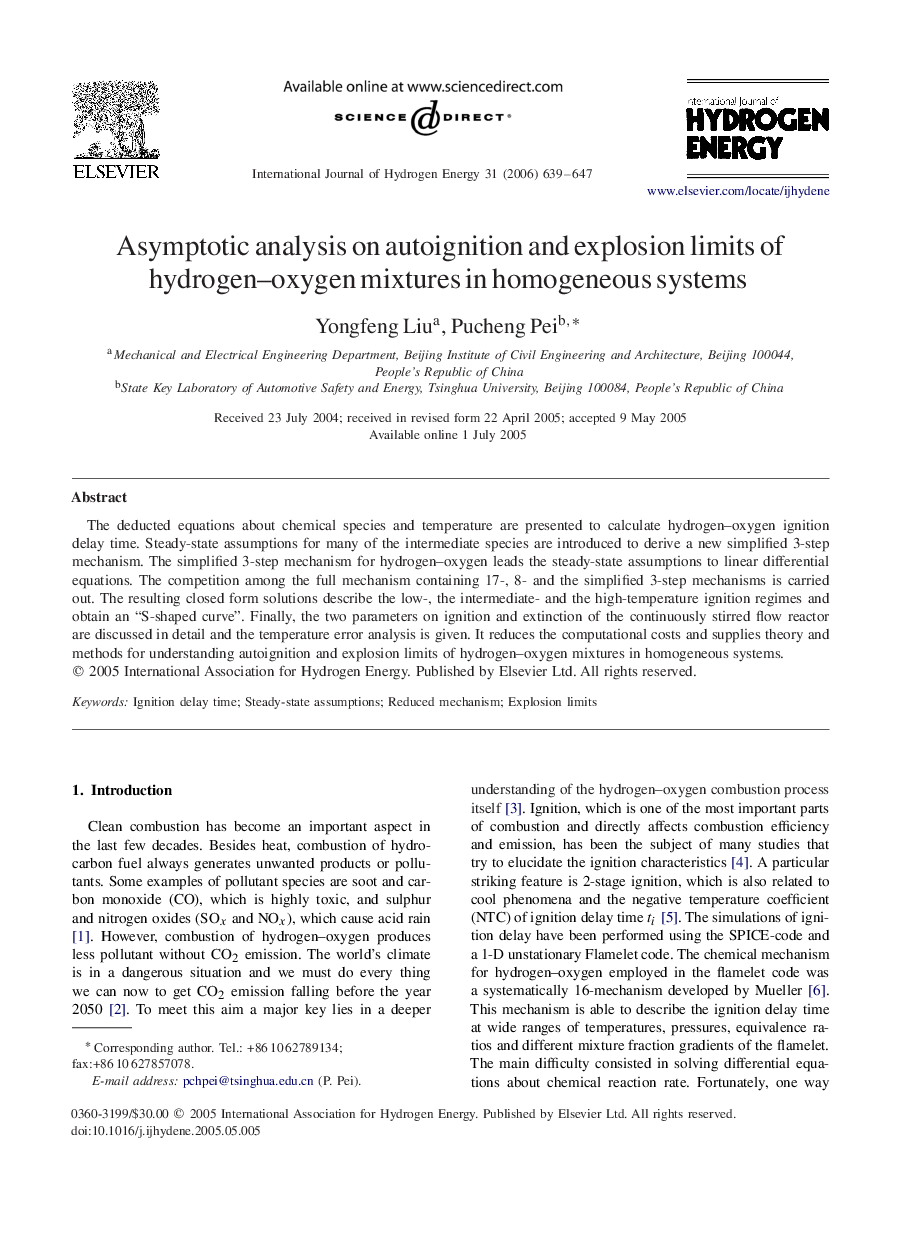 Asymptotic analysis on autoignition and explosion limits of hydrogen–oxygen mixtures in homogeneous systems