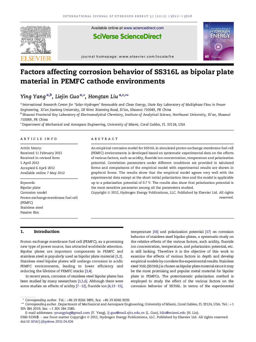 Factors affecting corrosion behavior of SS316L as bipolar plate material in PEMFC cathode environments