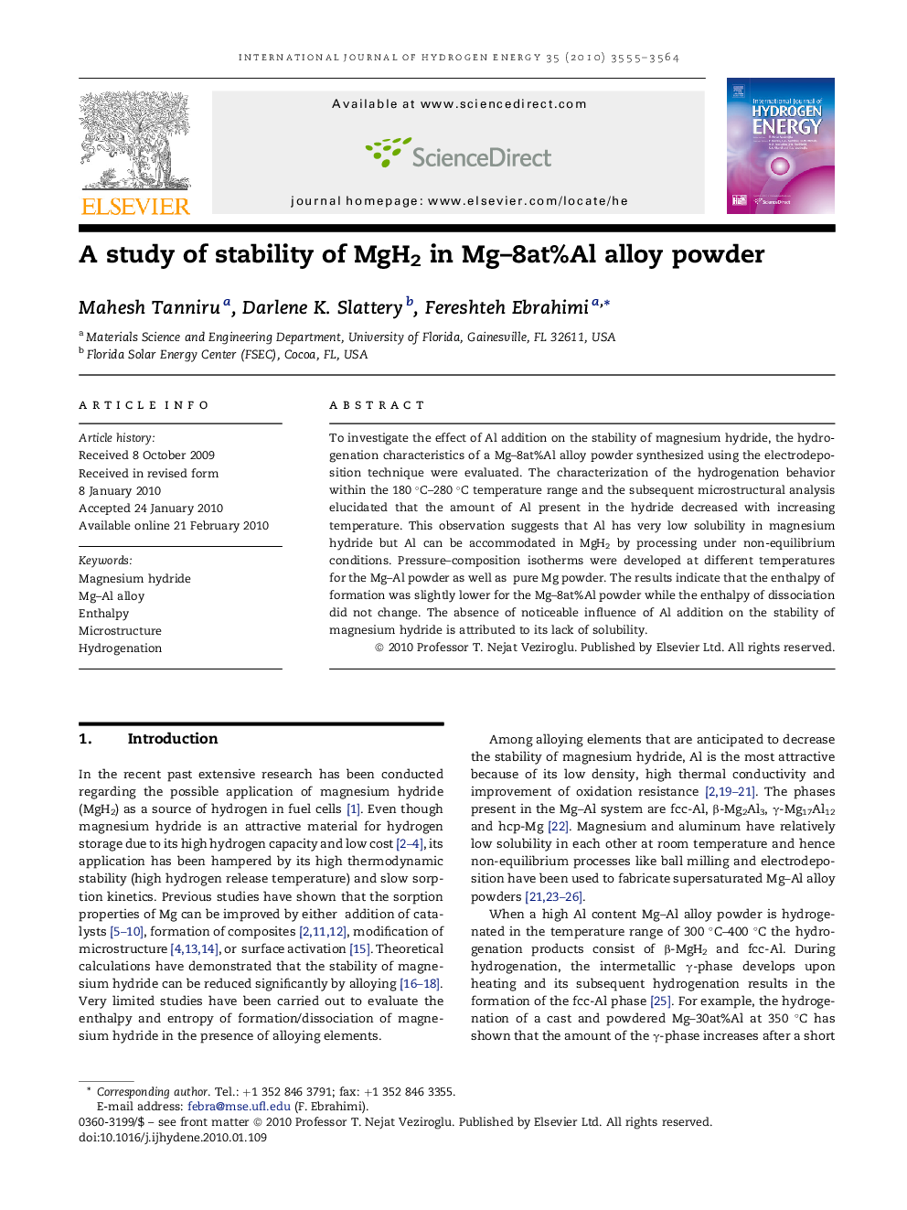 A study of stability of MgH2 in Mg–8at%Al alloy powder