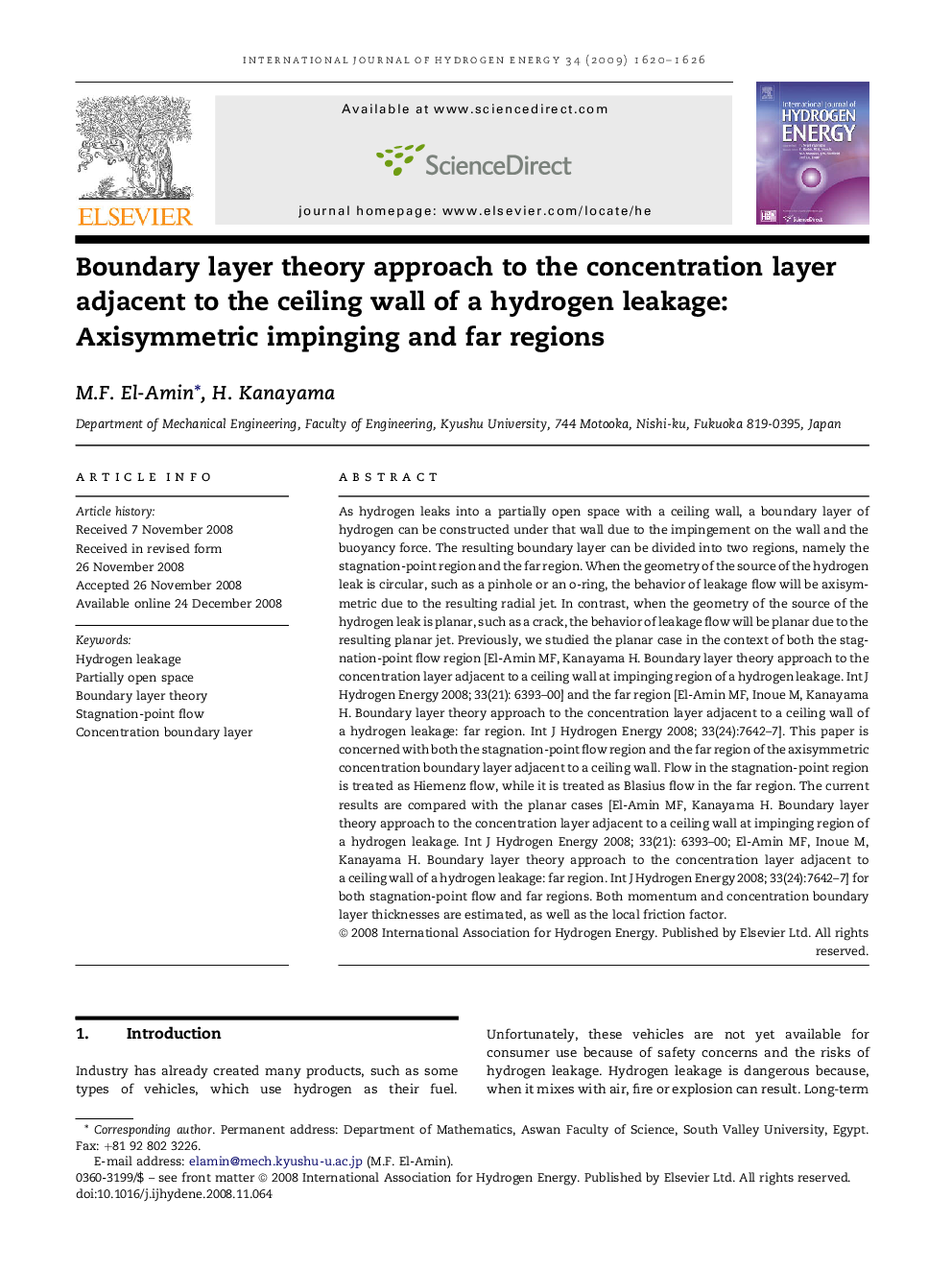 Boundary layer theory approach to the concentration layer adjacent to the ceiling wall of a hydrogen leakage: Axisymmetric impinging and far regions