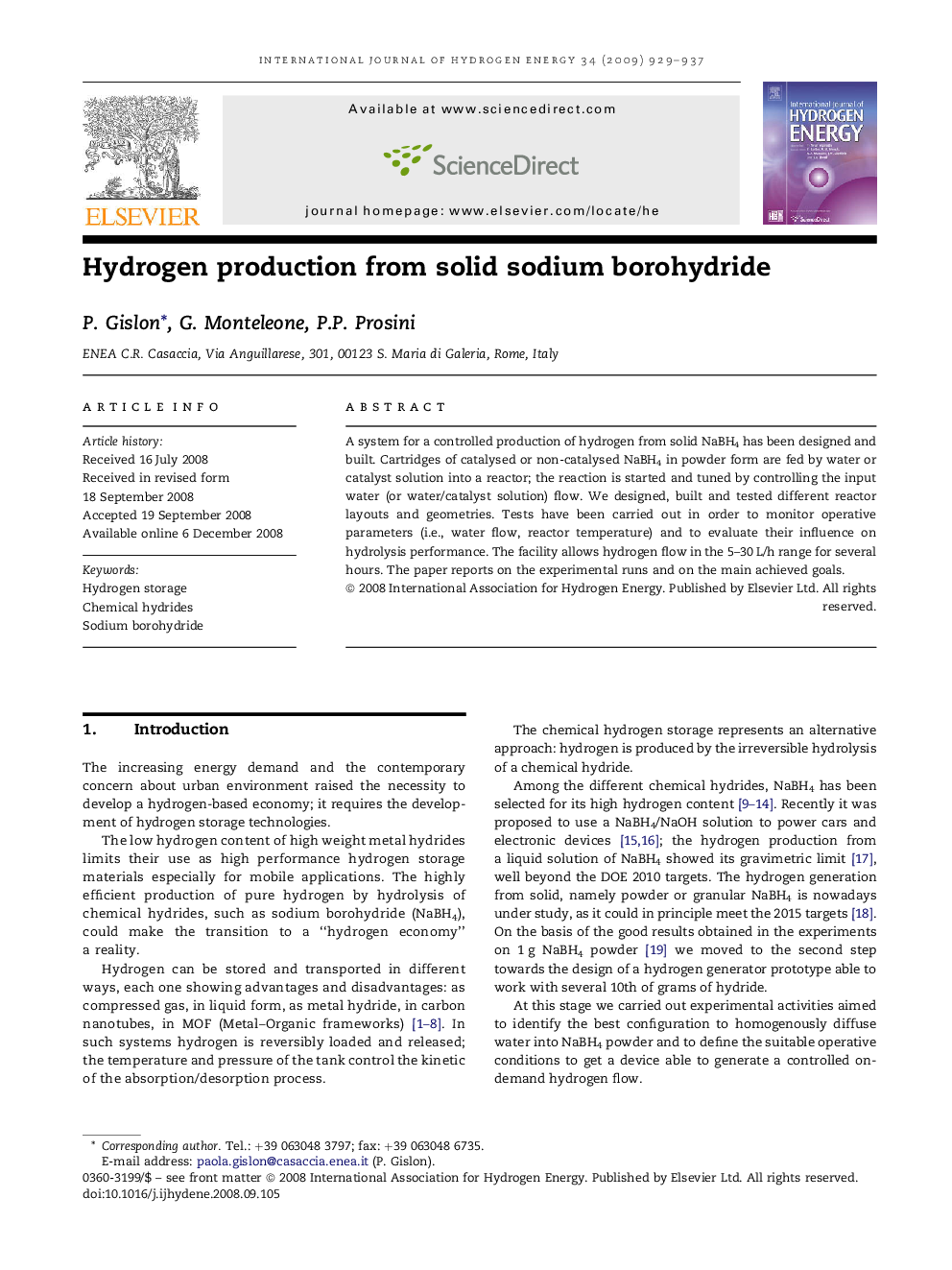 Hydrogen production from solid sodium borohydride