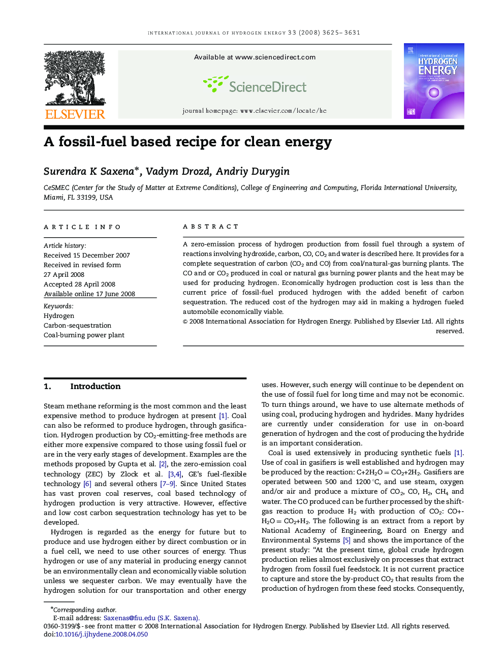 A fossil-fuel based recipe for clean energy