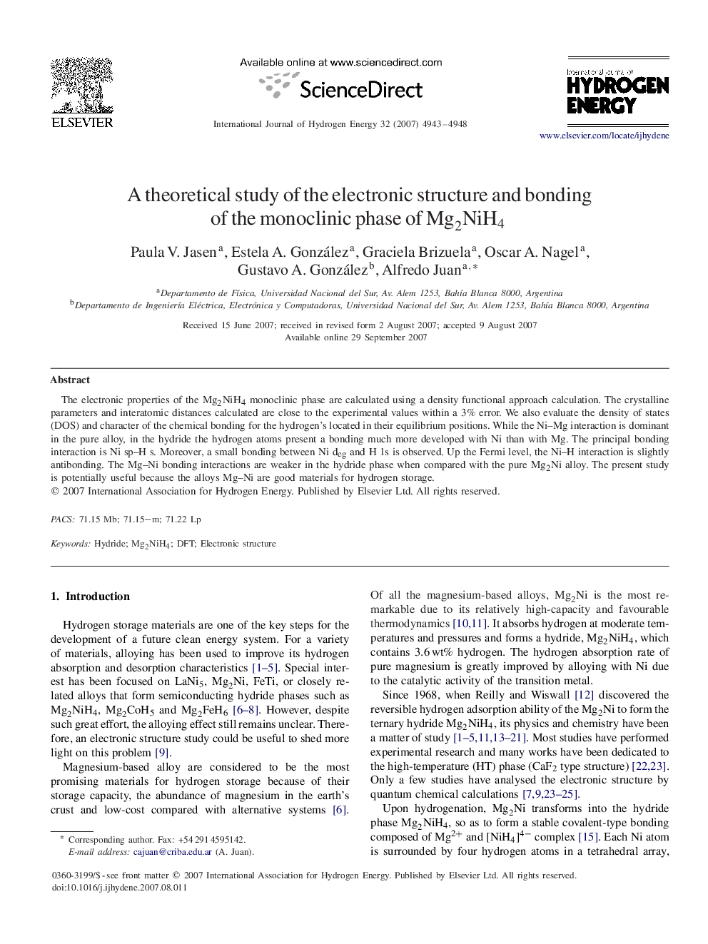 A theoretical study of the electronic structure and bonding of the monoclinic phase of Mg2NiH4Mg2NiH4