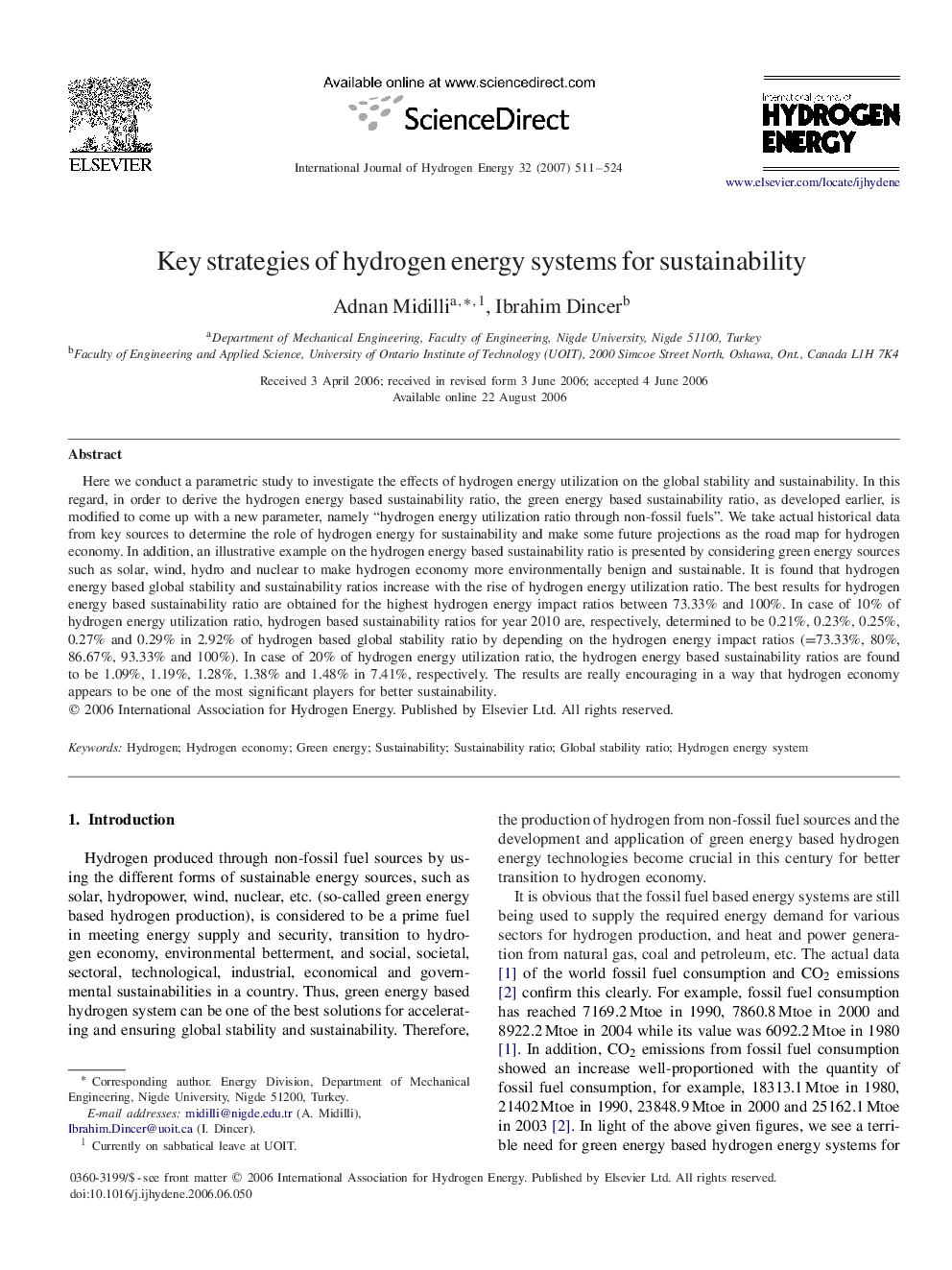 Key strategies of hydrogen energy systems for sustainability