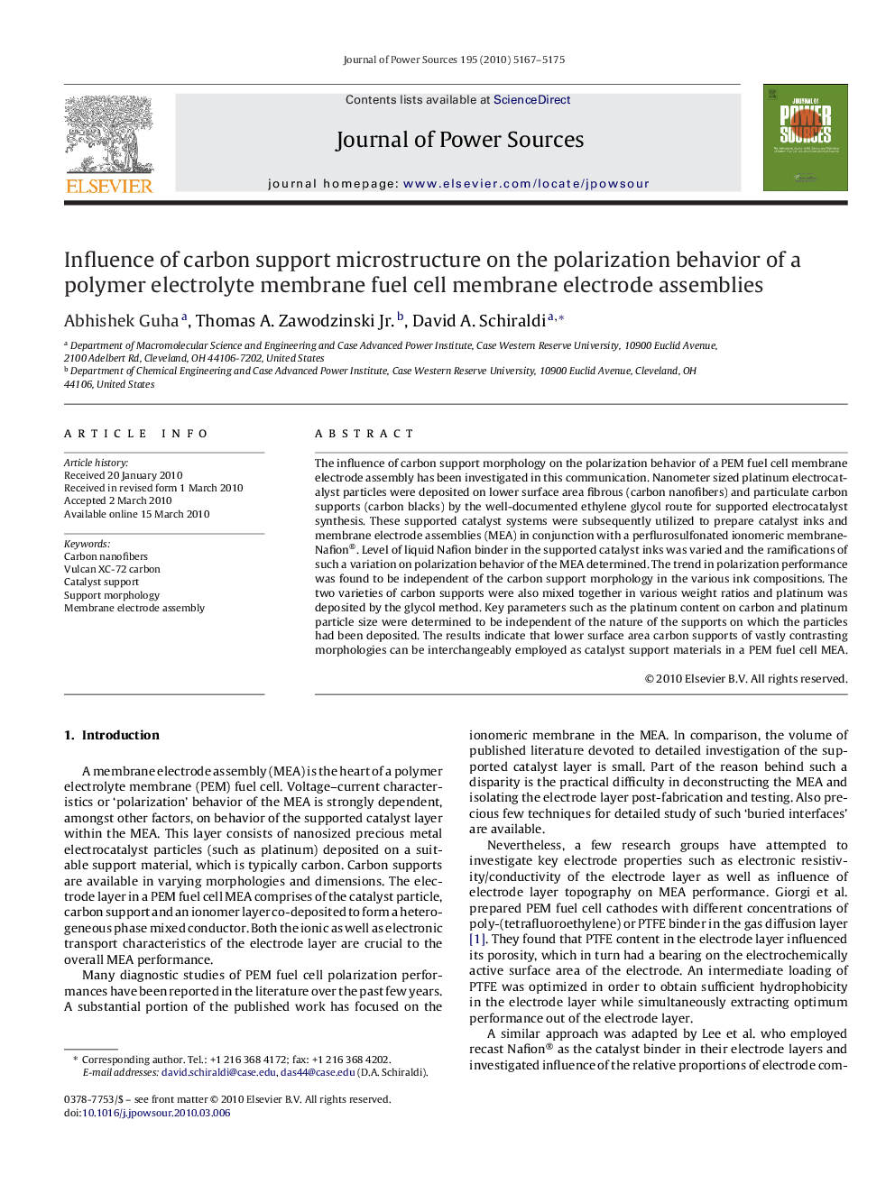 Influence of carbon support microstructure on the polarization behavior of a polymer electrolyte membrane fuel cell membrane electrode assemblies