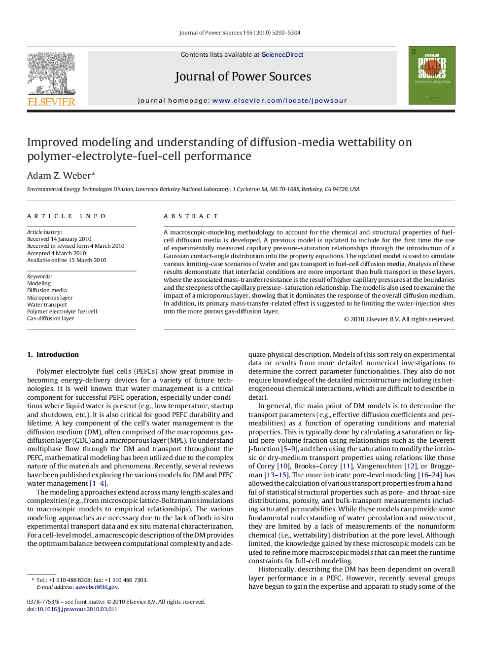 Improved modeling and understanding of diffusion-media wettability on polymer-electrolyte-fuel-cell performance