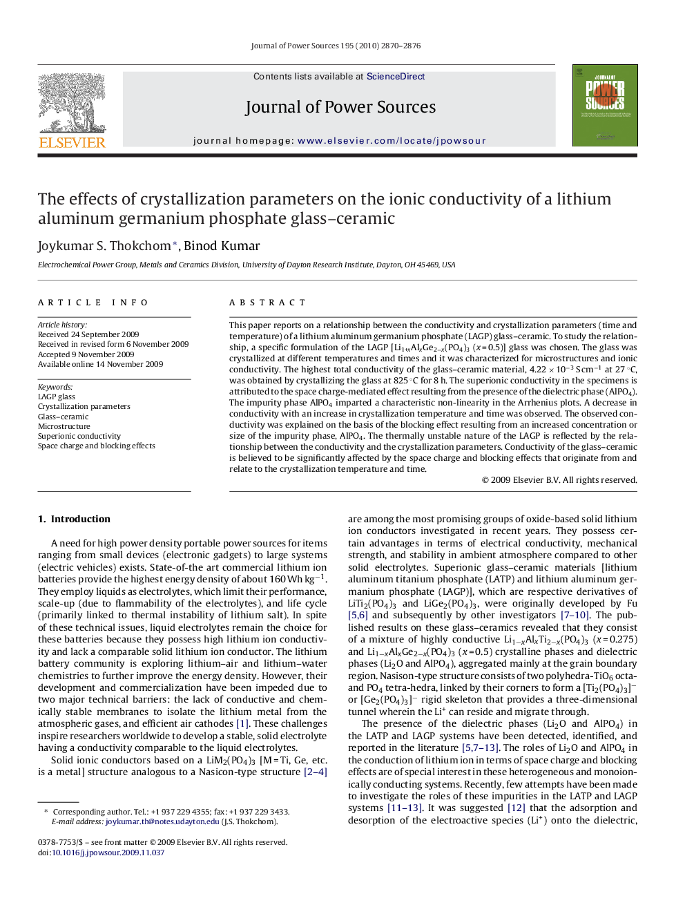 The effects of crystallization parameters on the ionic conductivity of a lithium aluminum germanium phosphate glass–ceramic