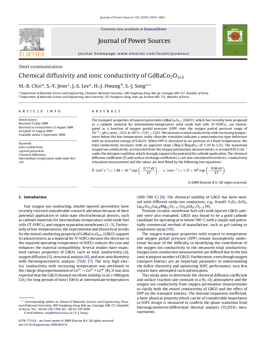 Chemical diffusivity and ionic conductivity of GdBaCo2O5+δ