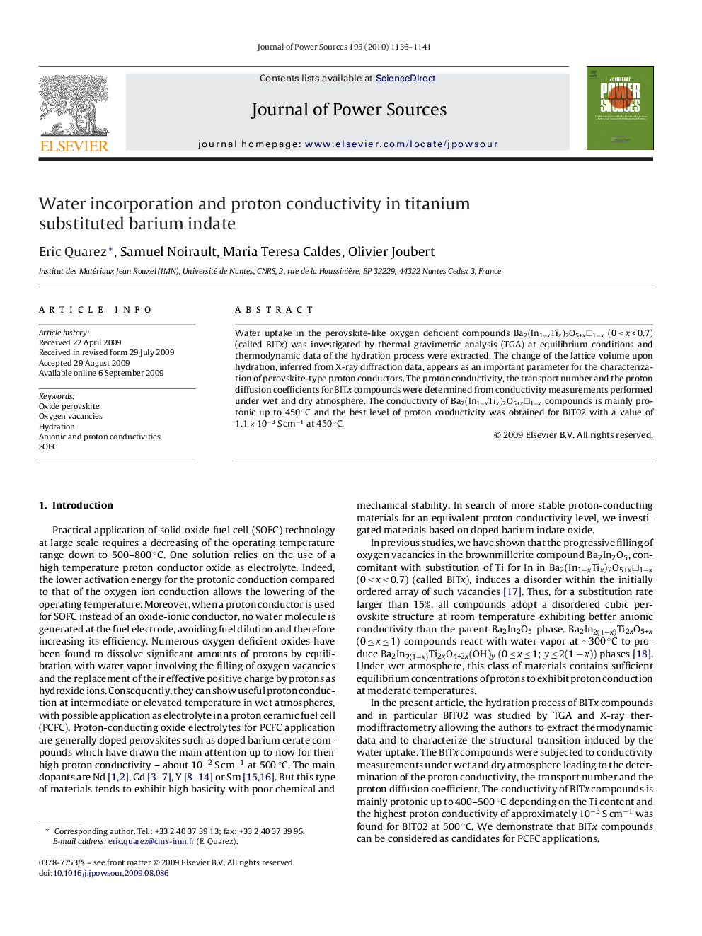 Water incorporation and proton conductivity in titanium substituted barium indate