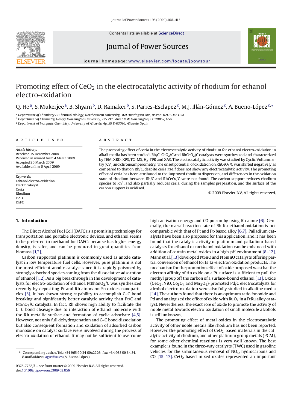 Promoting effect of CeO2 in the electrocatalytic activity of rhodium for ethanol electro-oxidation