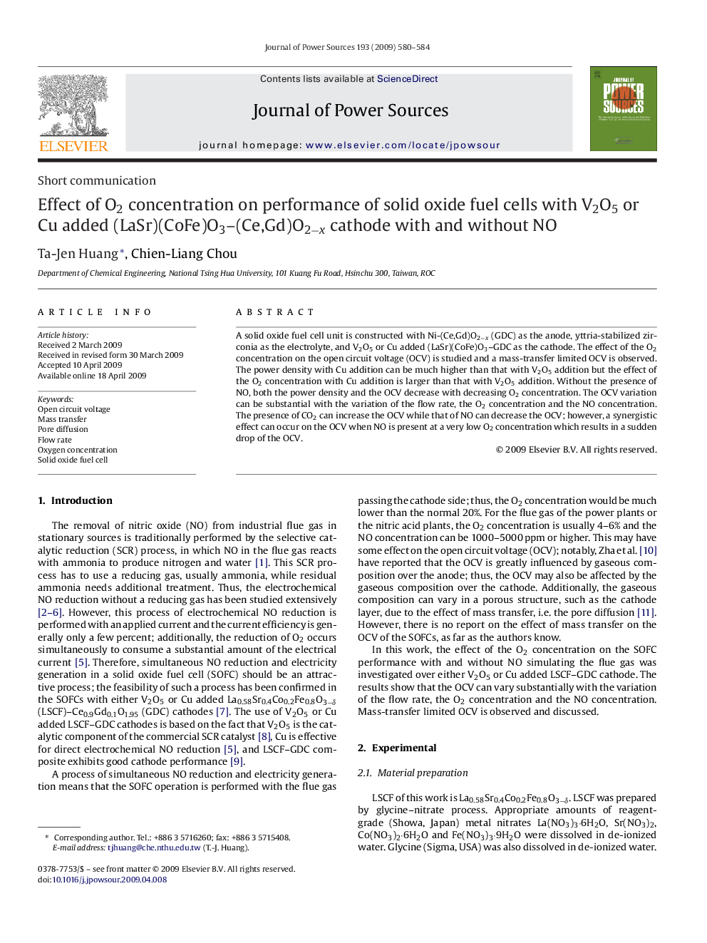 Effect of O2 concentration on performance of solid oxide fuel cells with V2O5 or Cu added (LaSr)(CoFe)O3–(Ce,Gd)O2−x cathode with and without NO