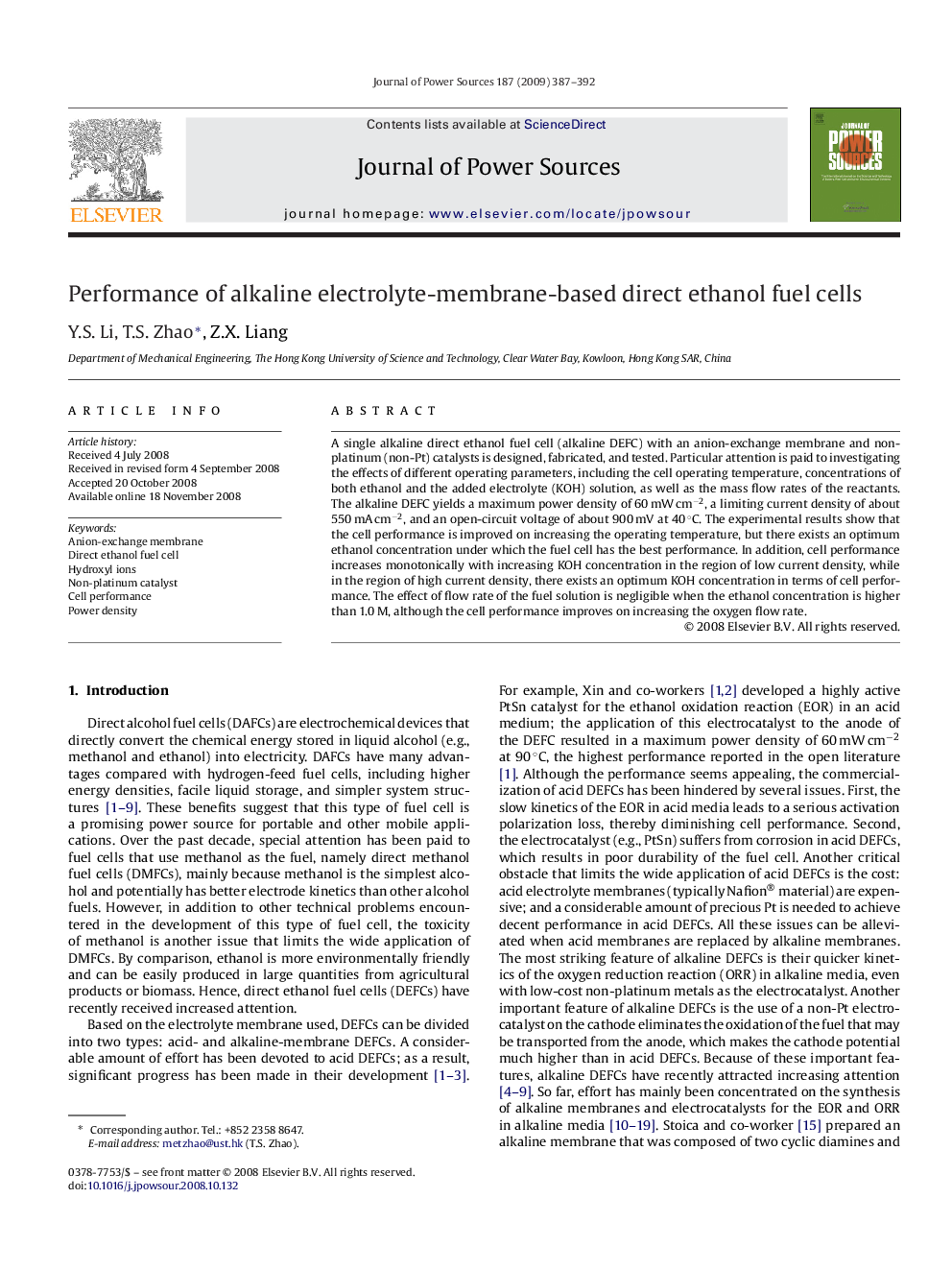 Performance of alkaline electrolyte-membrane-based direct ethanol fuel cells