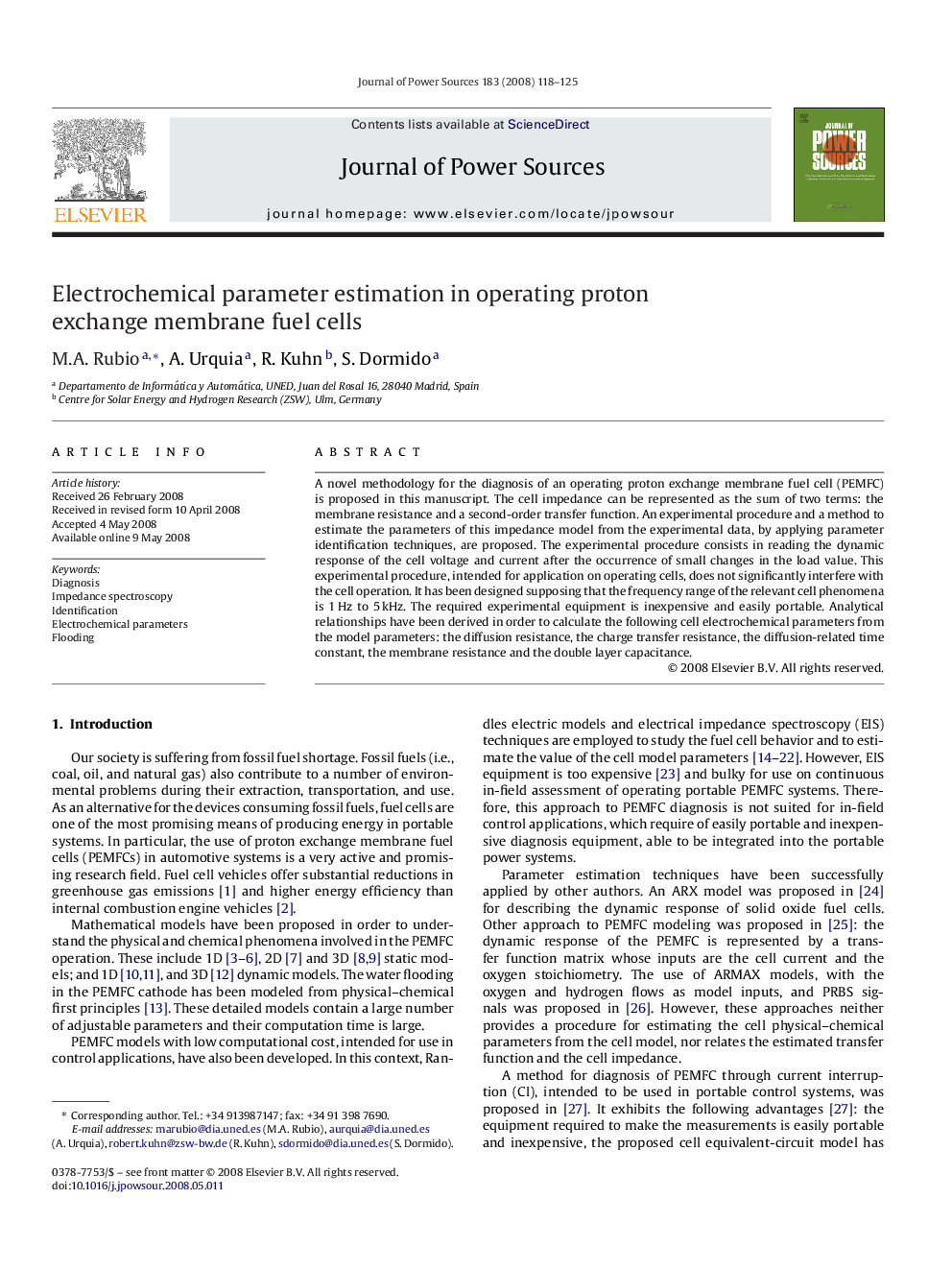 Electrochemical parameter estimation in operating proton exchange membrane fuel cells