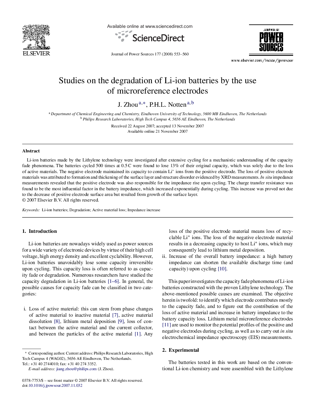 Studies on the degradation of Li-ion batteries by the use of microreference electrodes