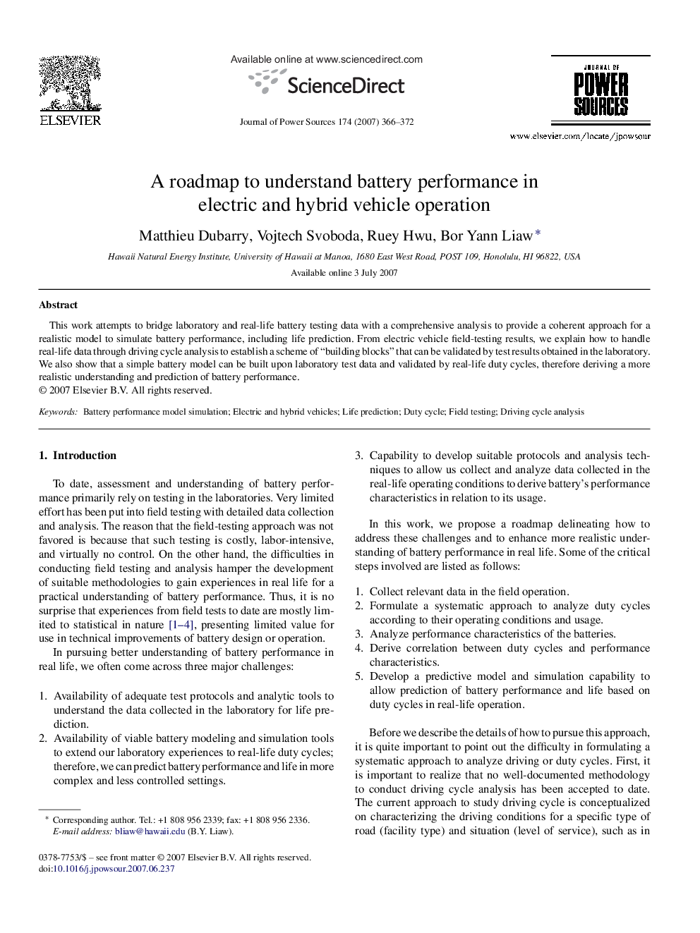 A roadmap to understand battery performance in electric and hybrid vehicle operation