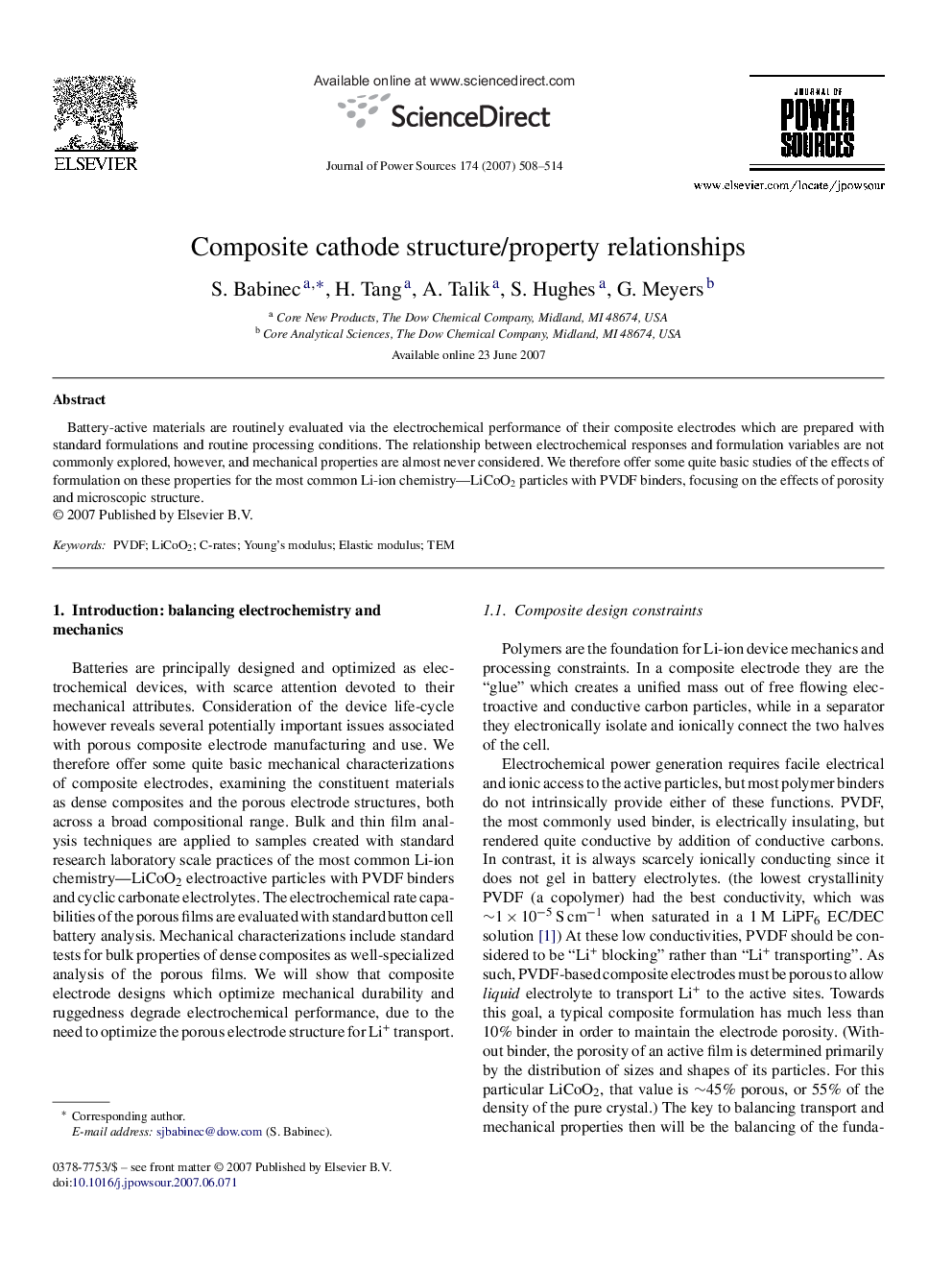 Composite cathode structure/property relationships