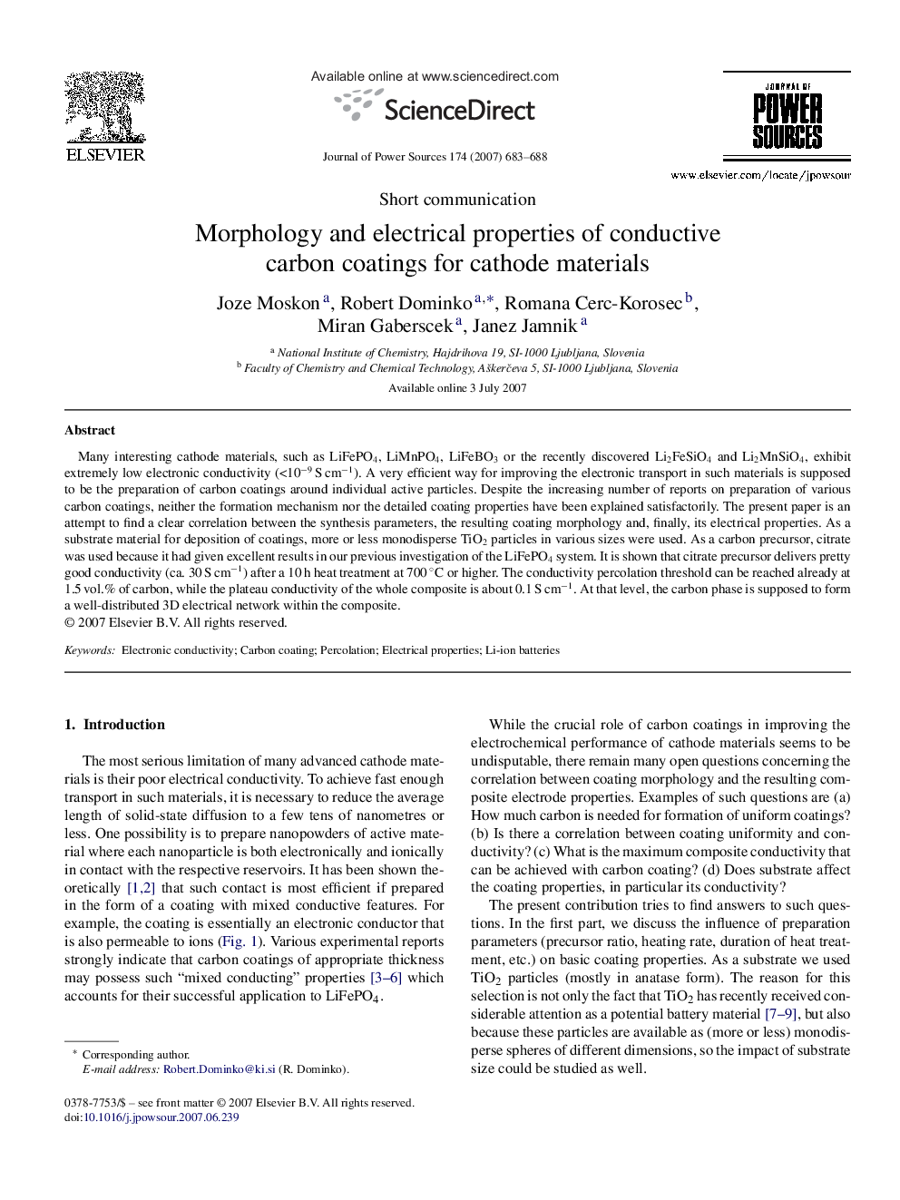 Morphology and electrical properties of conductive carbon coatings for cathode materials