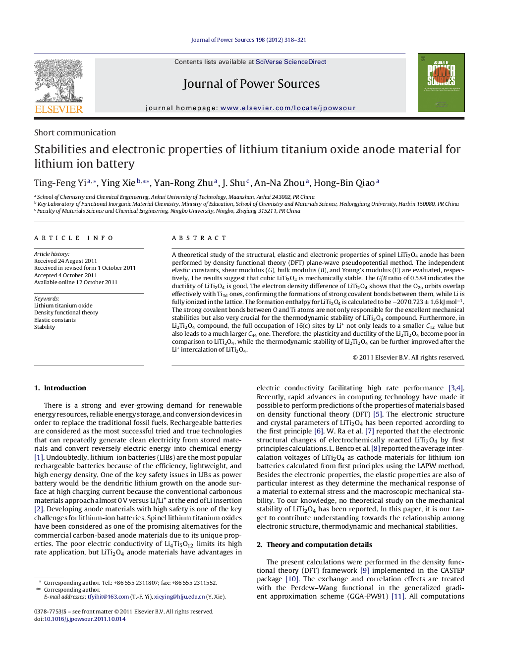 Stabilities and electronic properties of lithium titanium oxide anode material for lithium ion battery