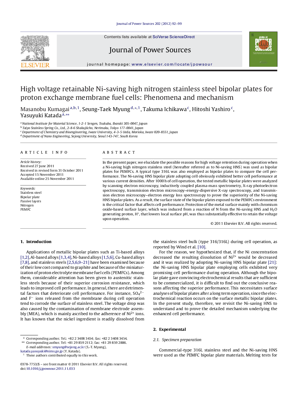 High voltage retainable Ni-saving high nitrogen stainless steel bipolar plates for proton exchange membrane fuel cells: Phenomena and mechanism