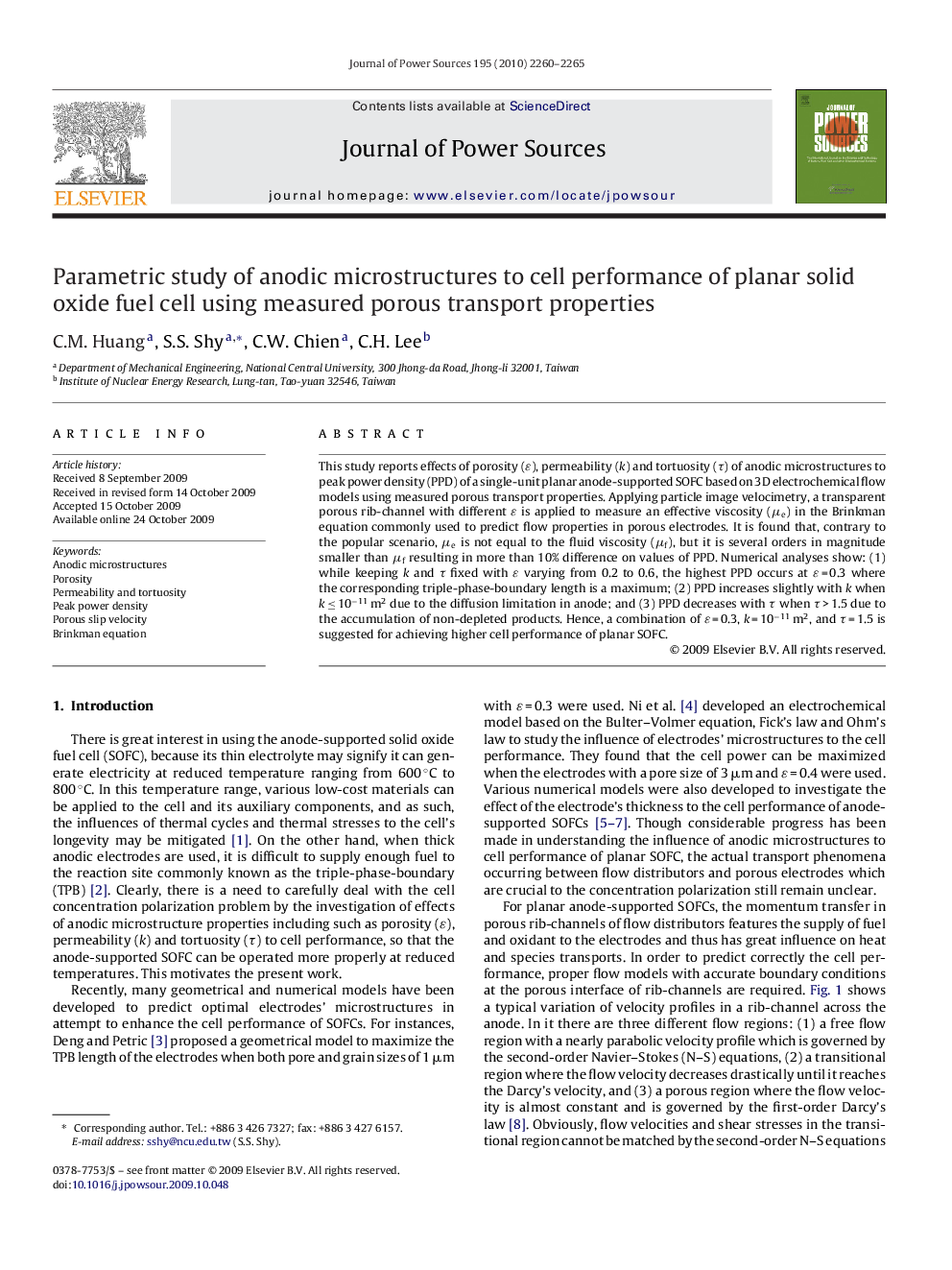 Parametric study of anodic microstructures to cell performance of planar solid oxide fuel cell using measured porous transport properties